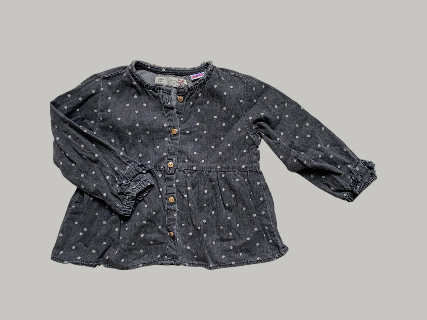 Cotton polka dot shirt 12-18m | Zara