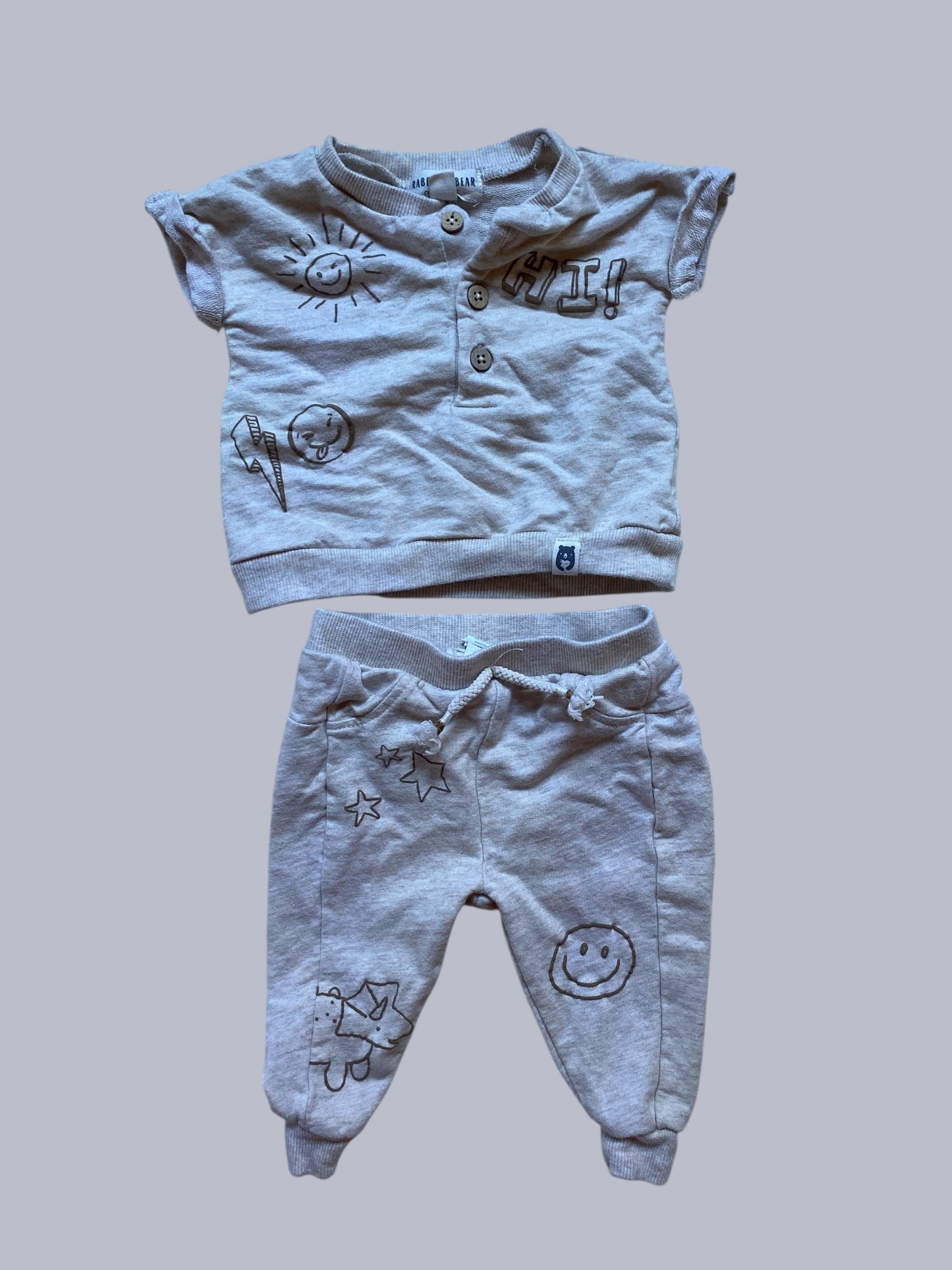Organic cotton top and bottom set3-6m | Rabbit & Bear