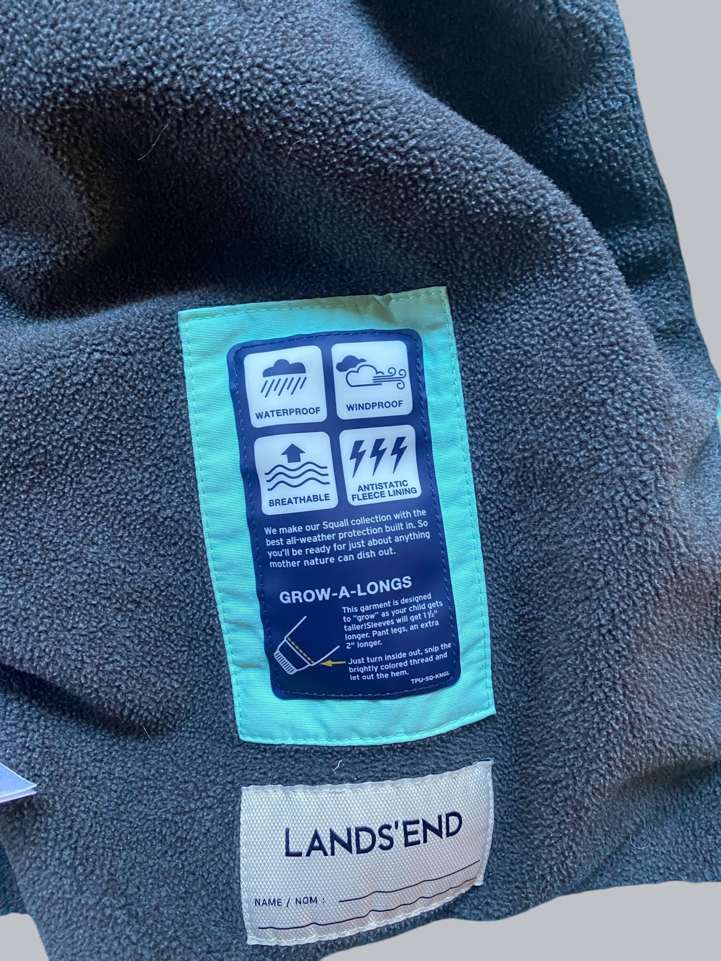 Fleece lined waterproof insulated jacket 10-12Y | Land's End