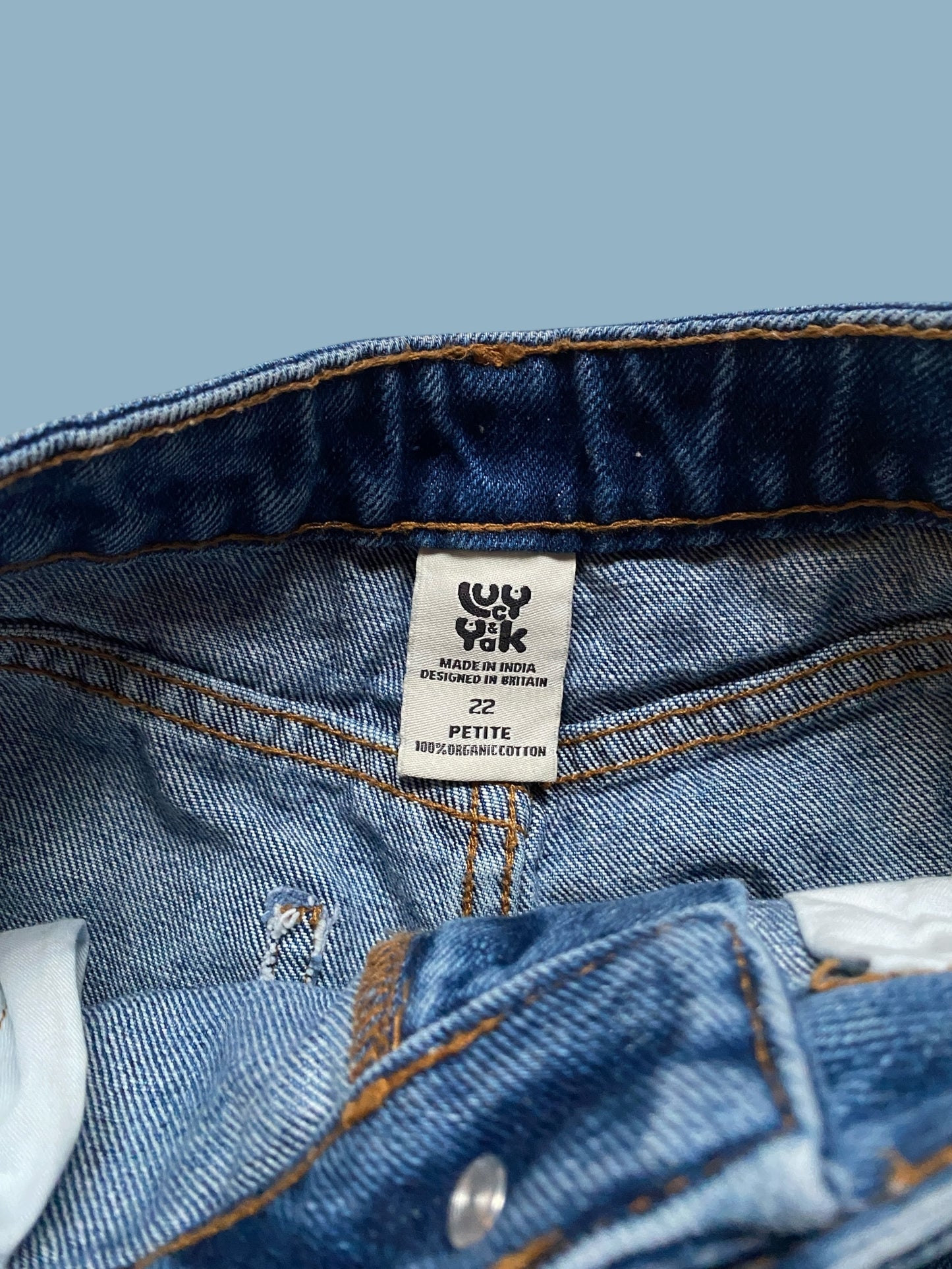 Organic cotton denim jeans size 0 US (4 UK/22) | Lucy& Yak