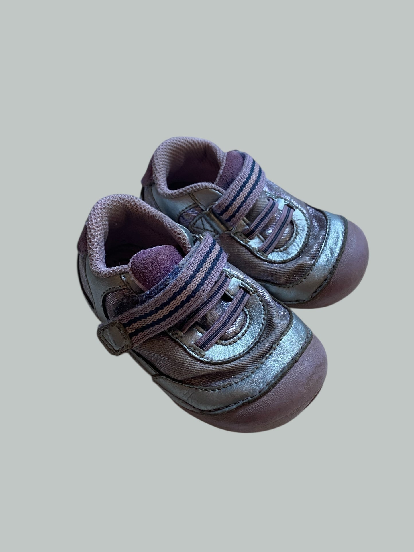Pink and silver velcro sneakers 6US Little Kid | Stride Rite