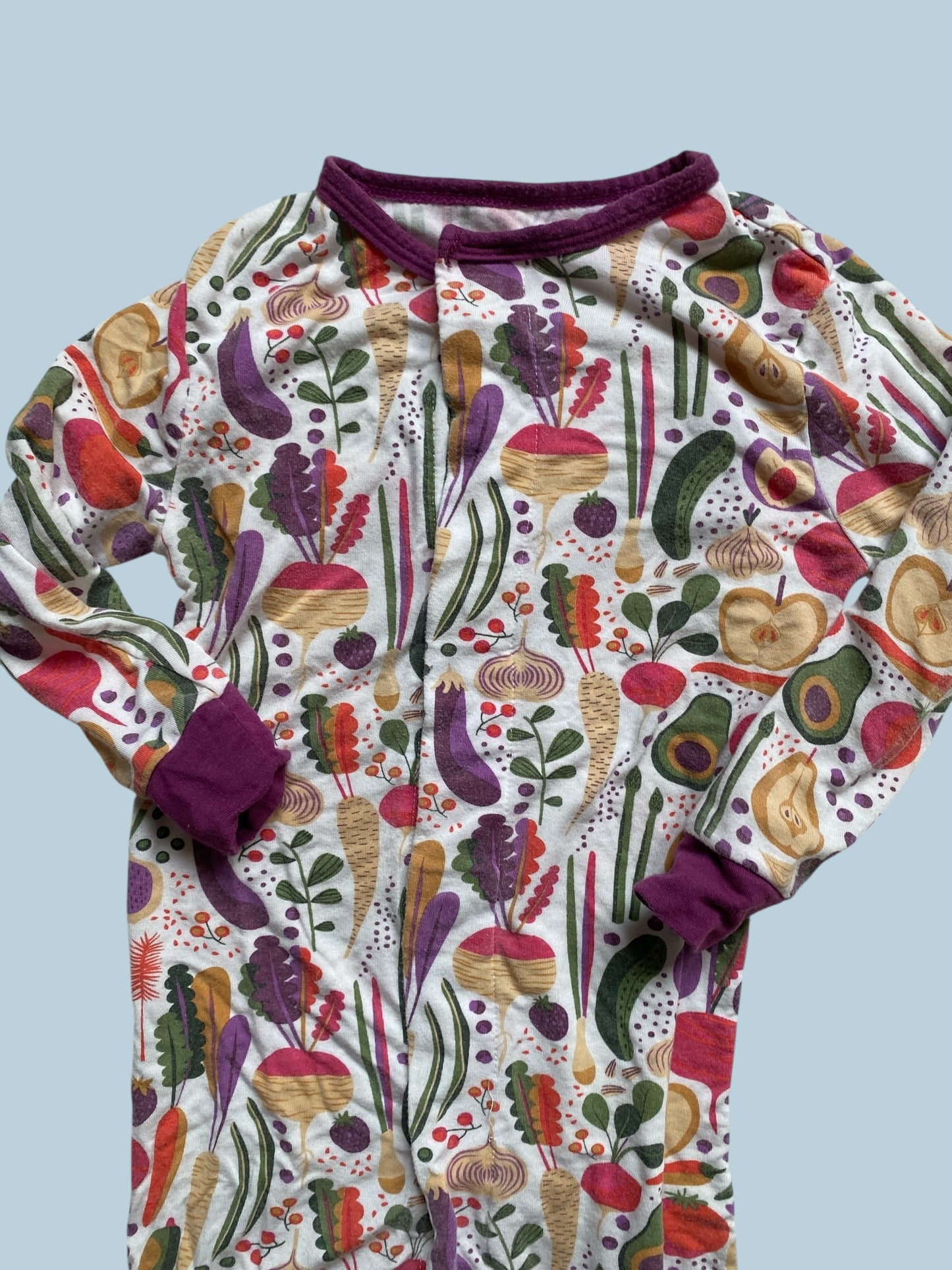 Modal vegetable magnetic footed sleeper 12-18m (generous) | Magnetic Me