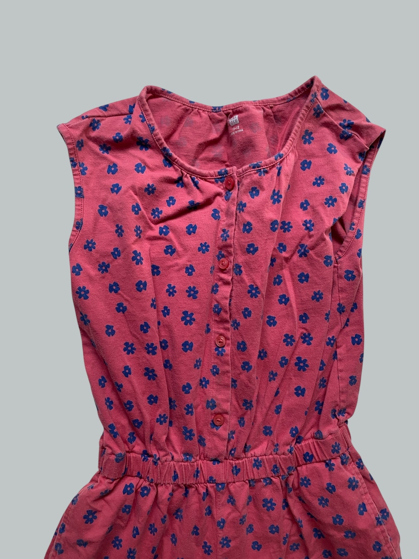 Cotton flower short sleeve jumpsuit 11-12Y | Uniqlo