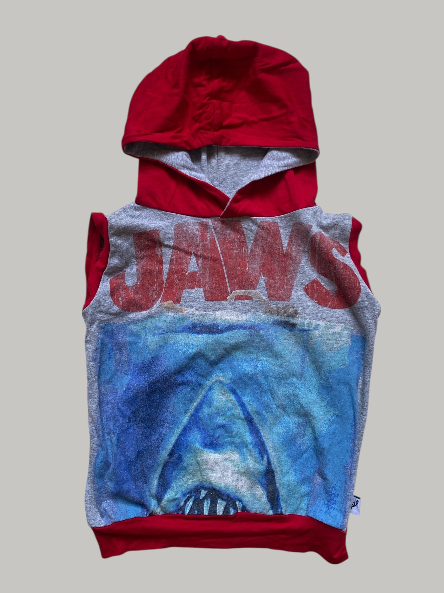 Upcycled cotton Jaws hooded tank 2-4Y | The Wild Bambino