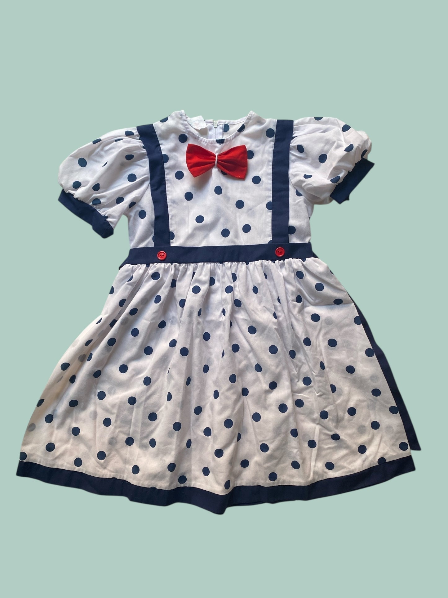 Vintage cotton polka dot dress 6Y | Kathy