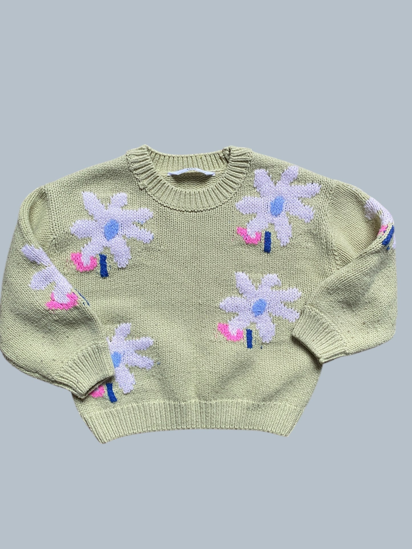 Acrylic knit flower sweater 3-4Y | Marks & Spencer