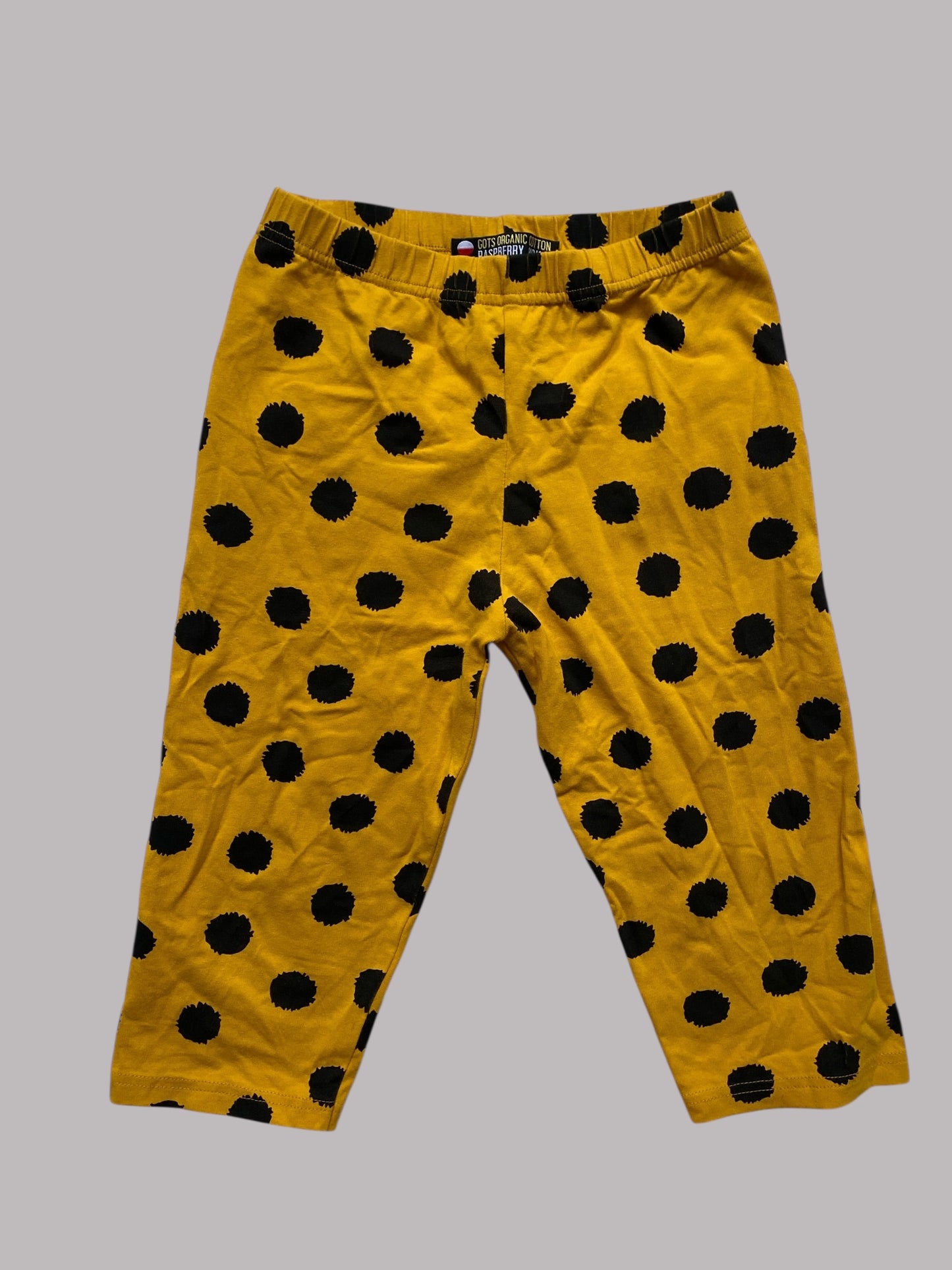 Organic cotton cropped polka dot leggings 9-11Y (140) | Raspberry Republic