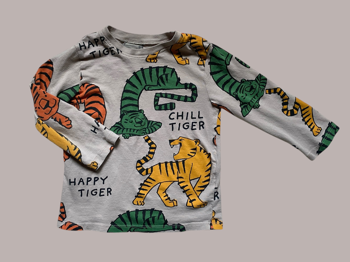 Cotton tiger long sleeve cotton top 3/4Y | H&M