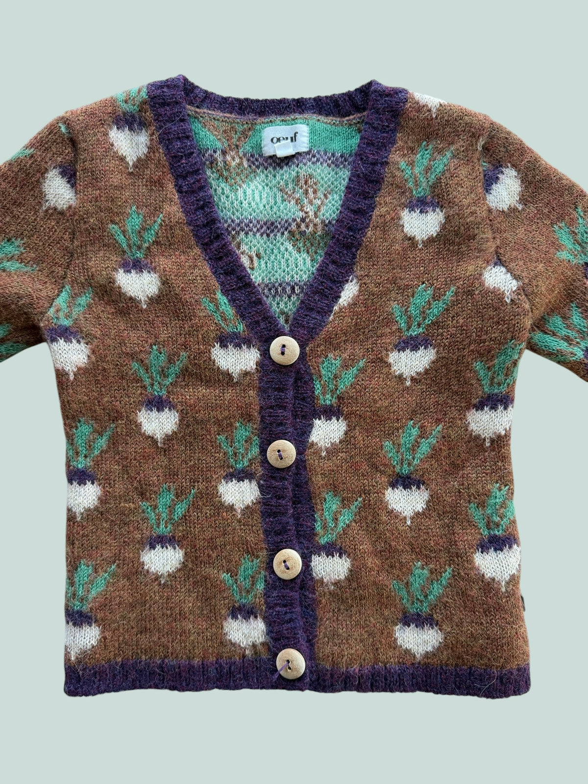 Baby alpaca radish knit cardigan ~18m | Oeuf