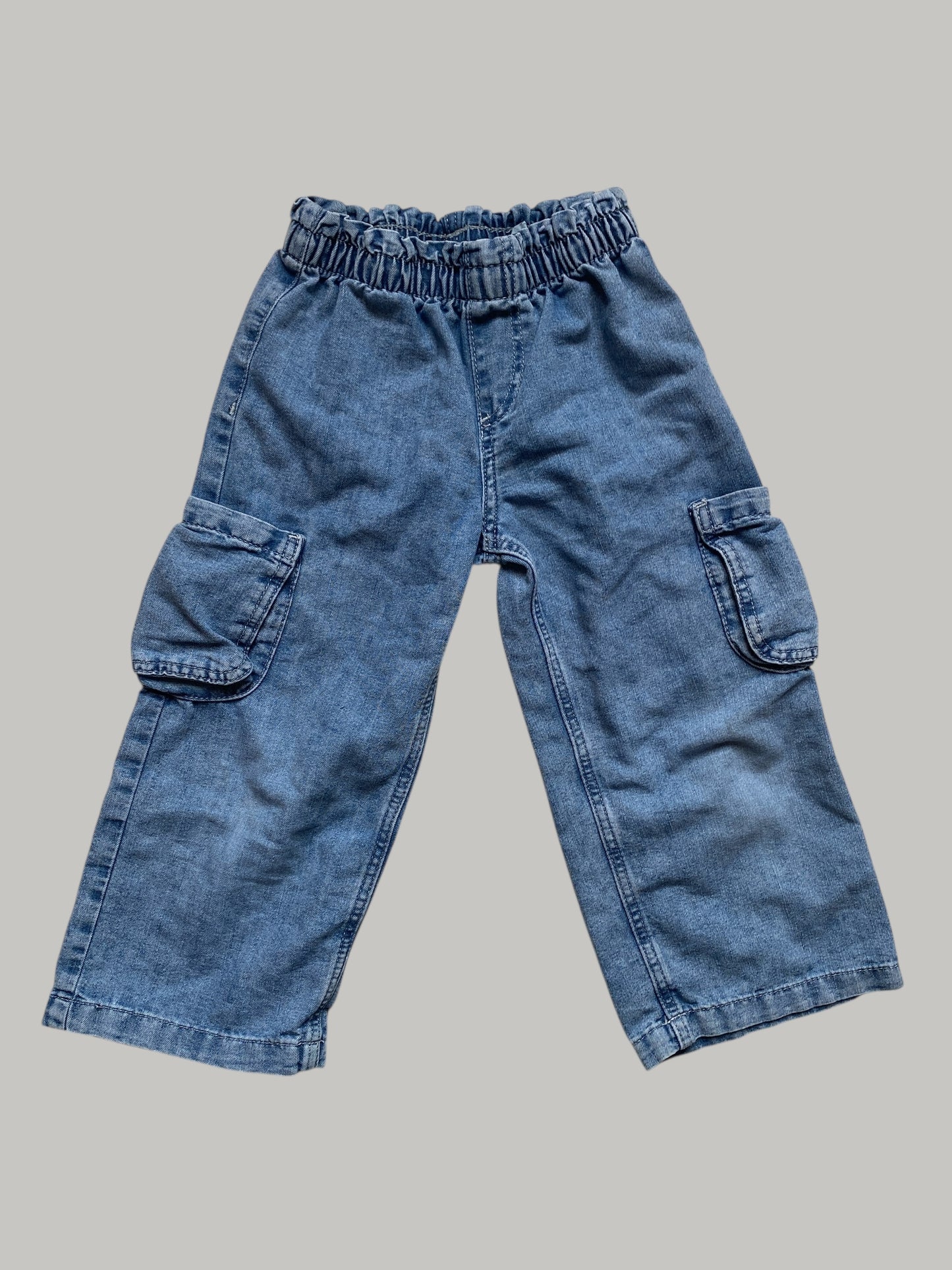 Cotton blend light wide legged denim pants 2-3Y | H&M