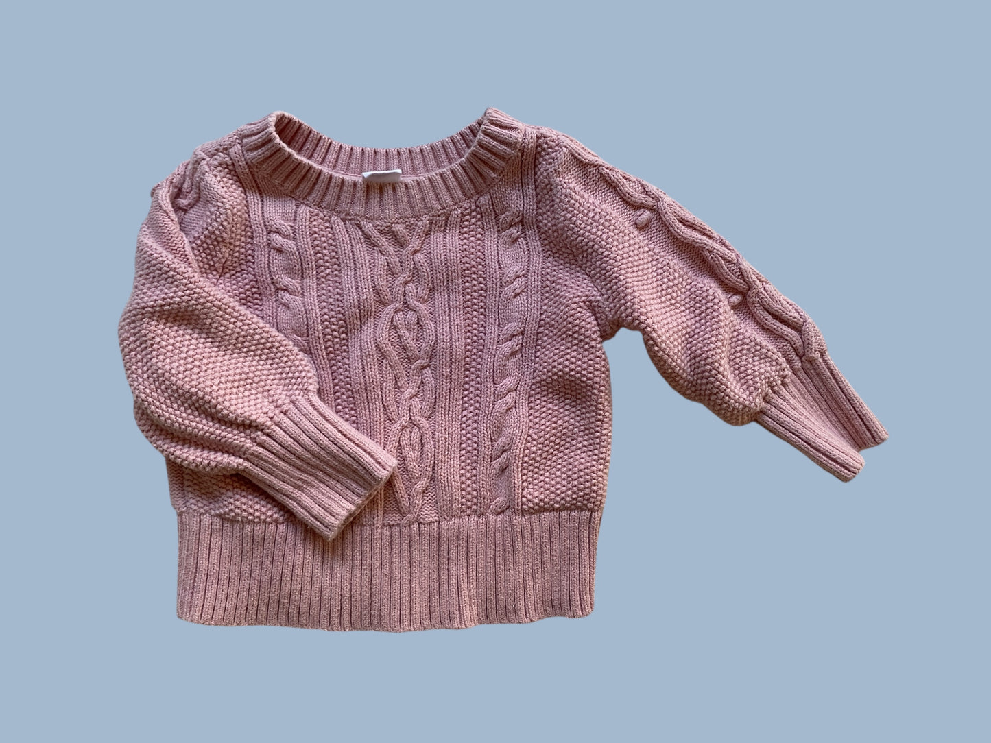 Cotton knit rose cable sweater 12-18m | Gap