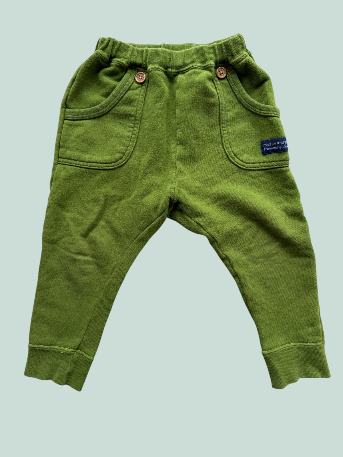 Green cotton joggers 3Y