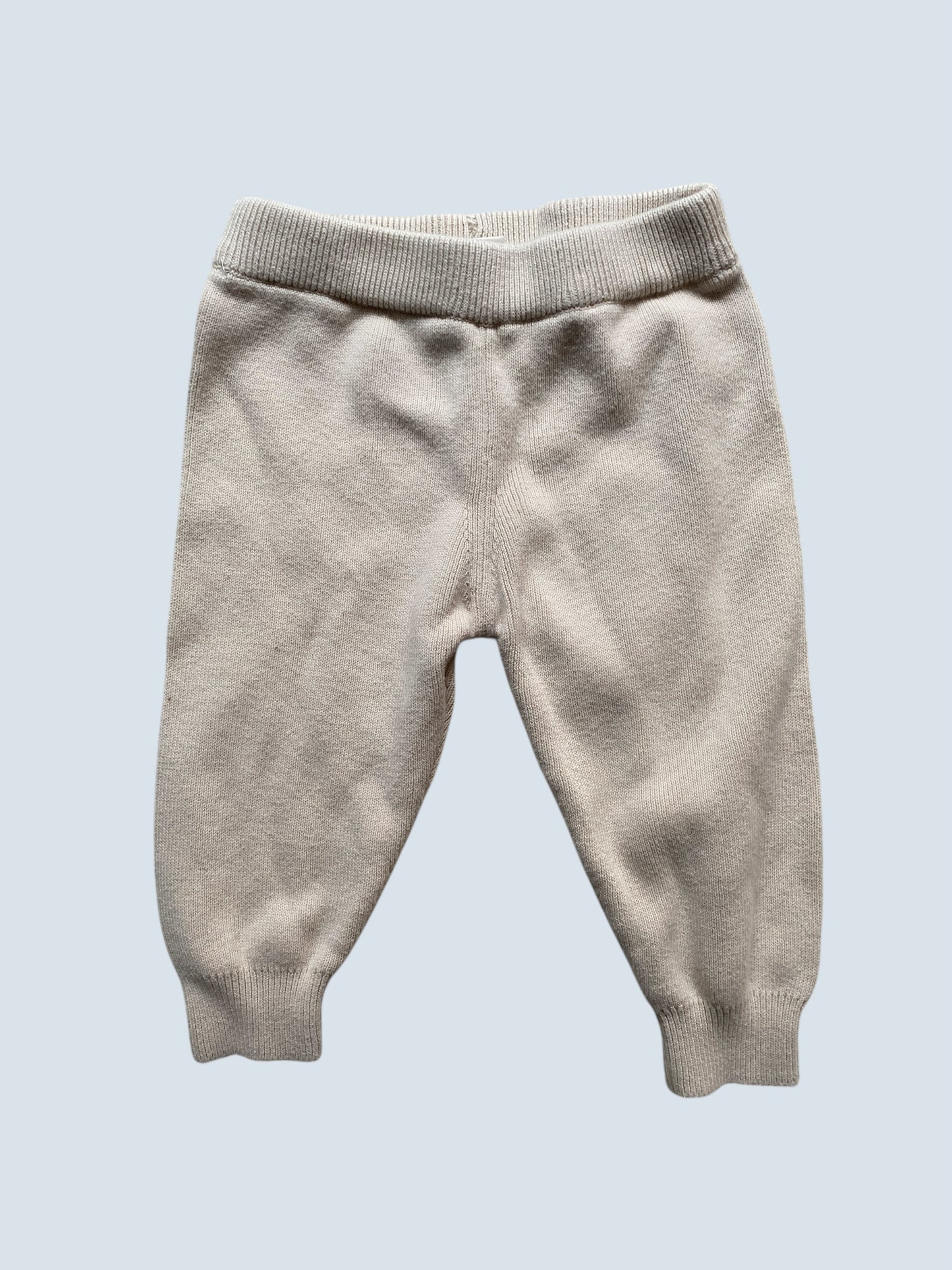 Organic cotton cream knit pants 6-12m | The Littlest