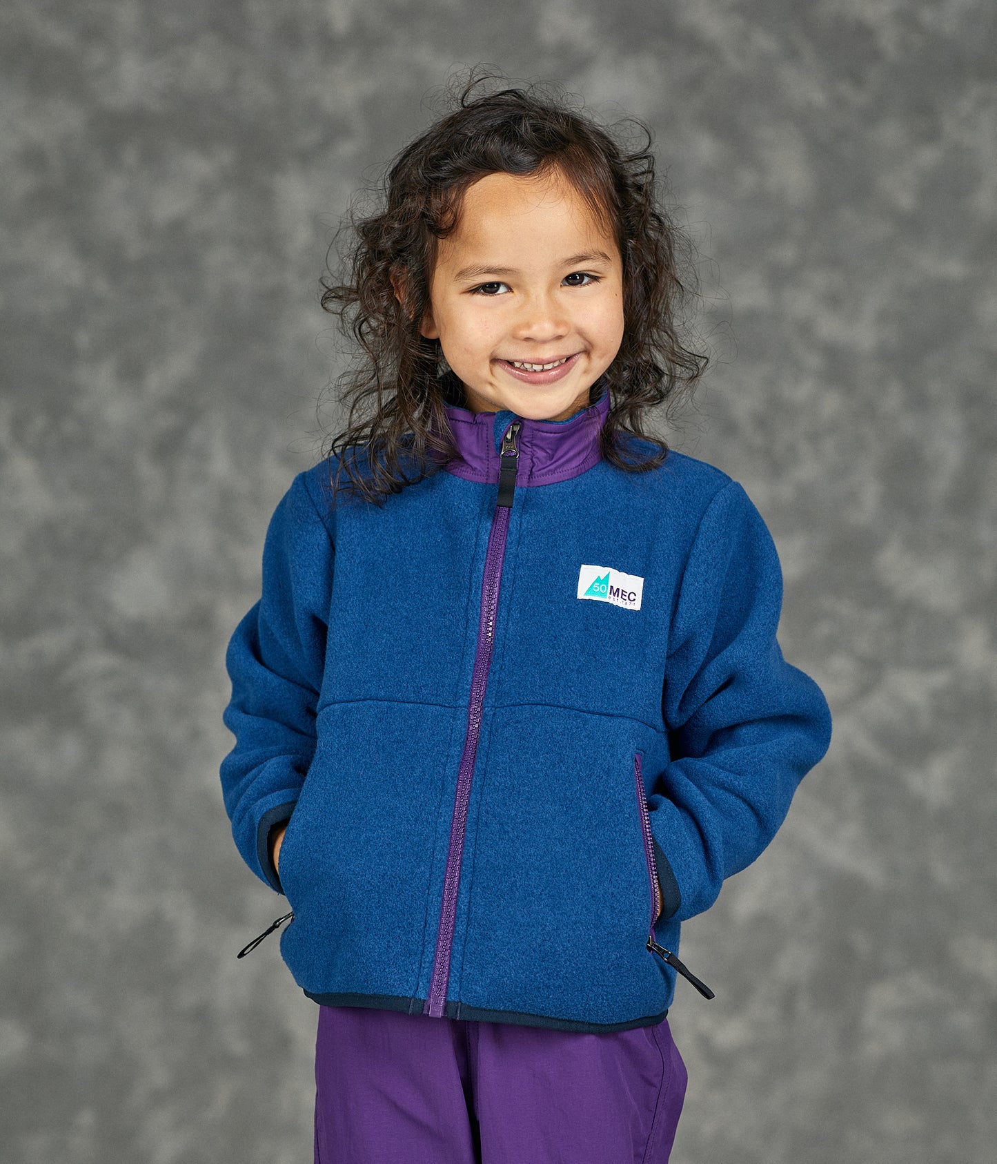 Blue and purple 50th anniversary fleece 7Y | MEC