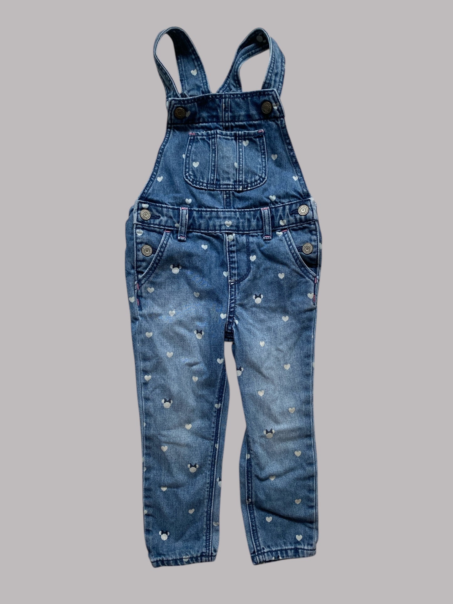Cotton overalls with heart details 3Y | Gap x Disney