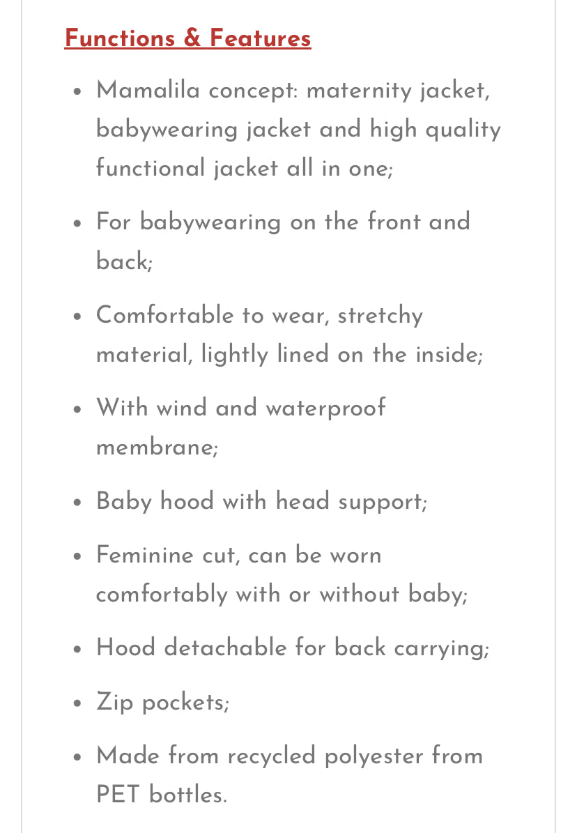 All rounder baby wearing jacket size adult large | Mamalila