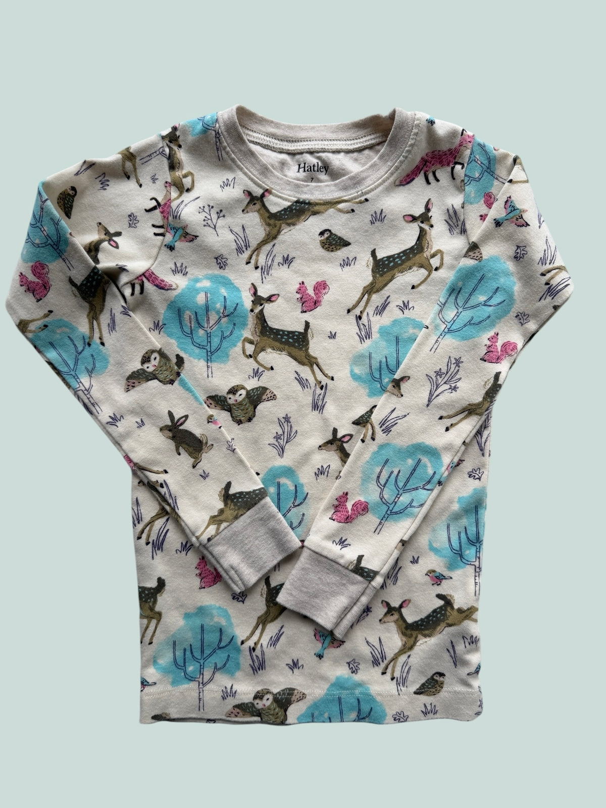 Organic cotton woodland animal pj set 7Y | Hatley