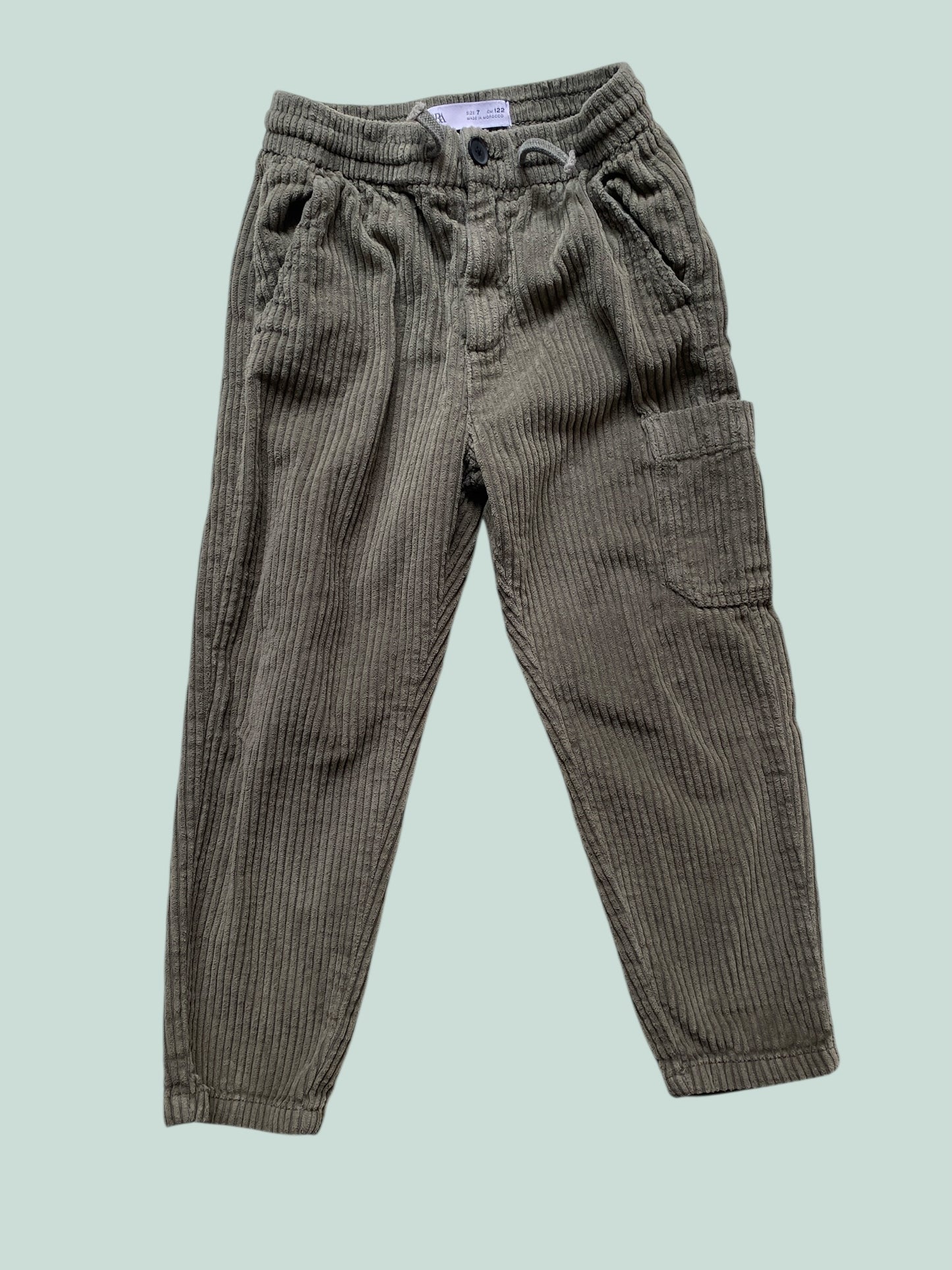 Khaki green corduroy pants 7Y | Zara