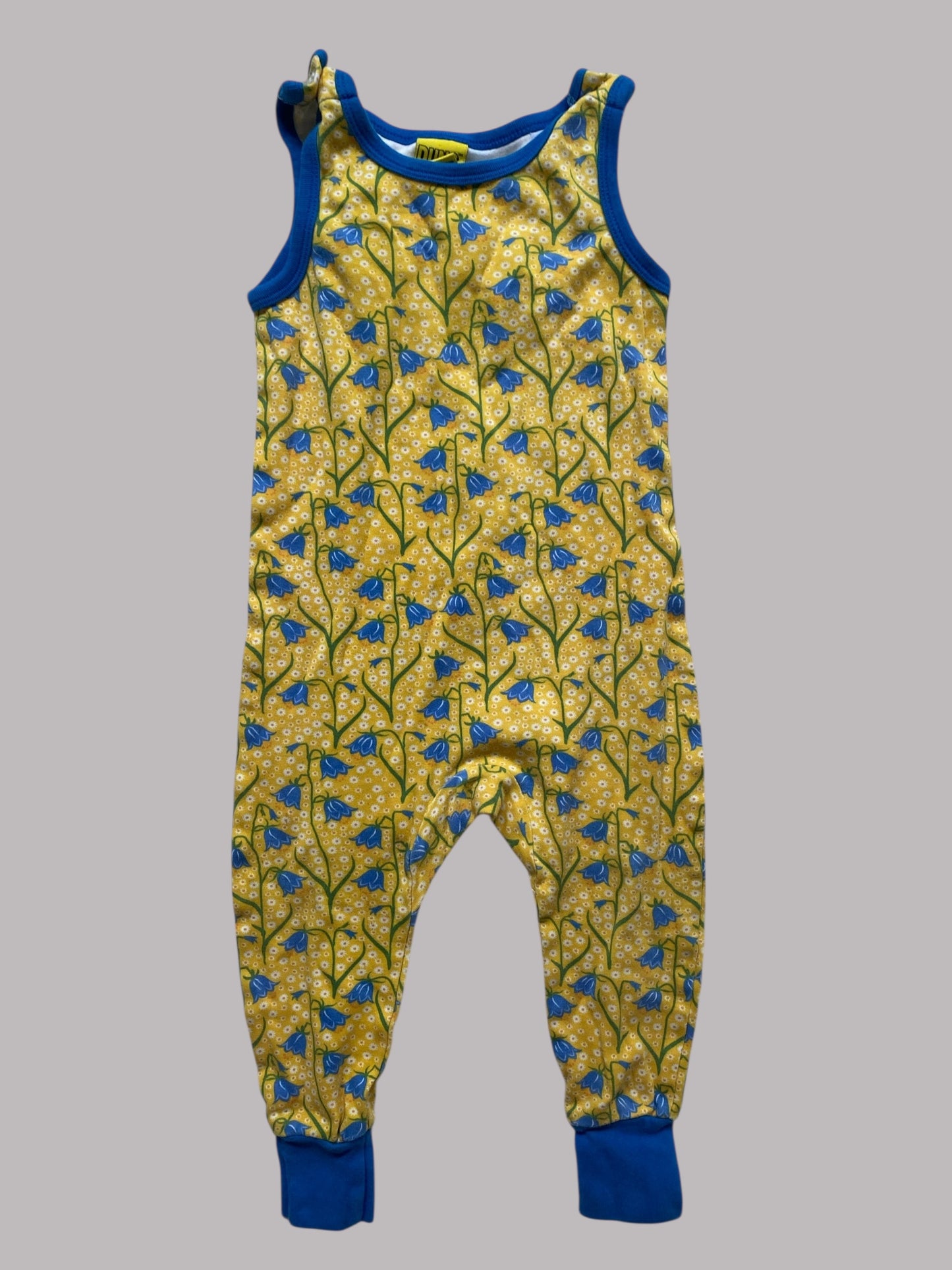 Organic cotton bluebell dungarees 6-12m (80, generous) | Duns Sweden