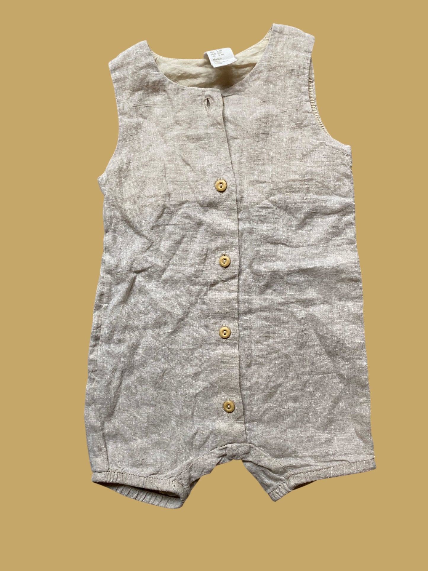 Linen/cotton romper 2-4m | H&M
