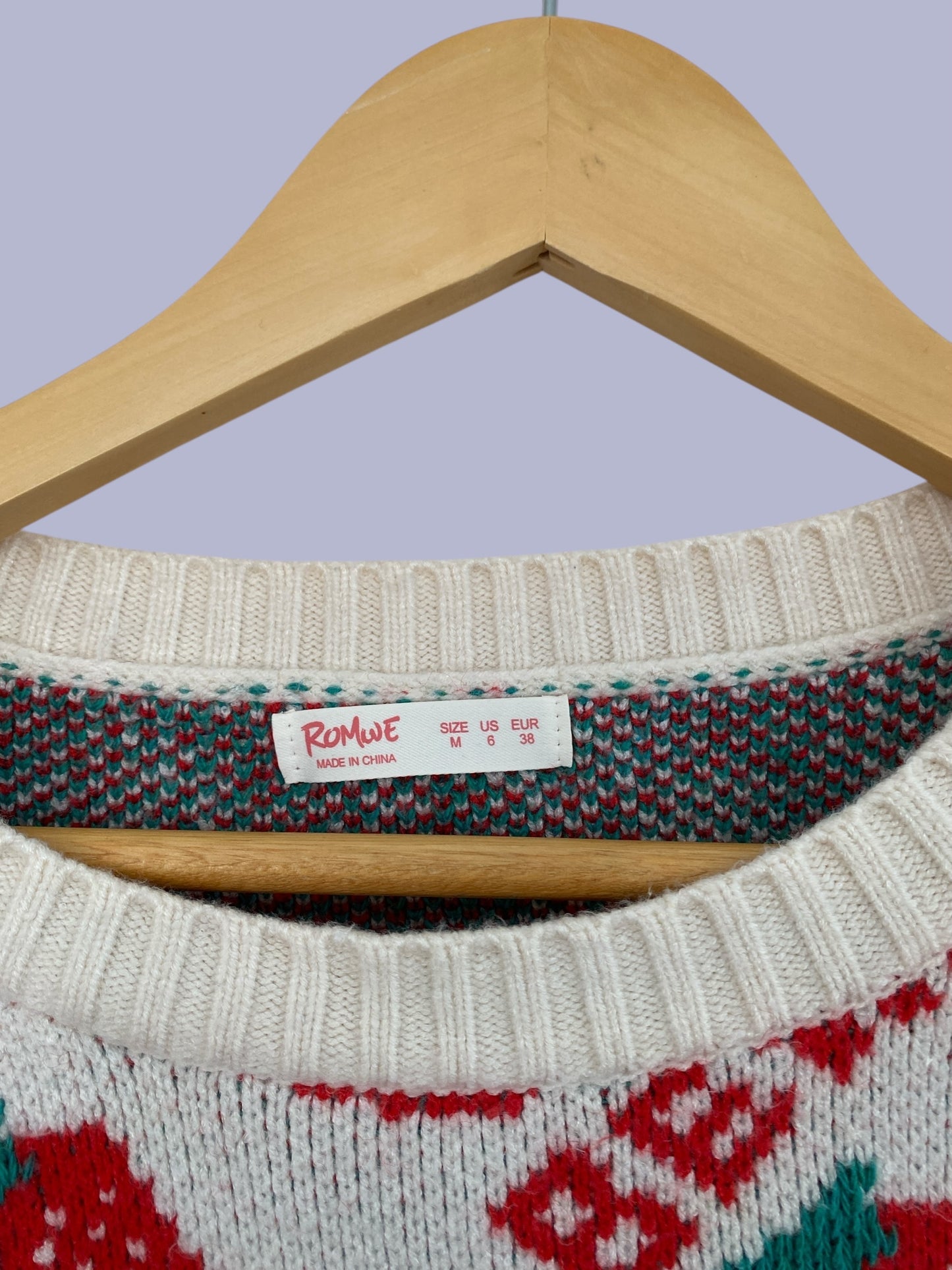 Strawberry knit sweater women’s medium | Romwe