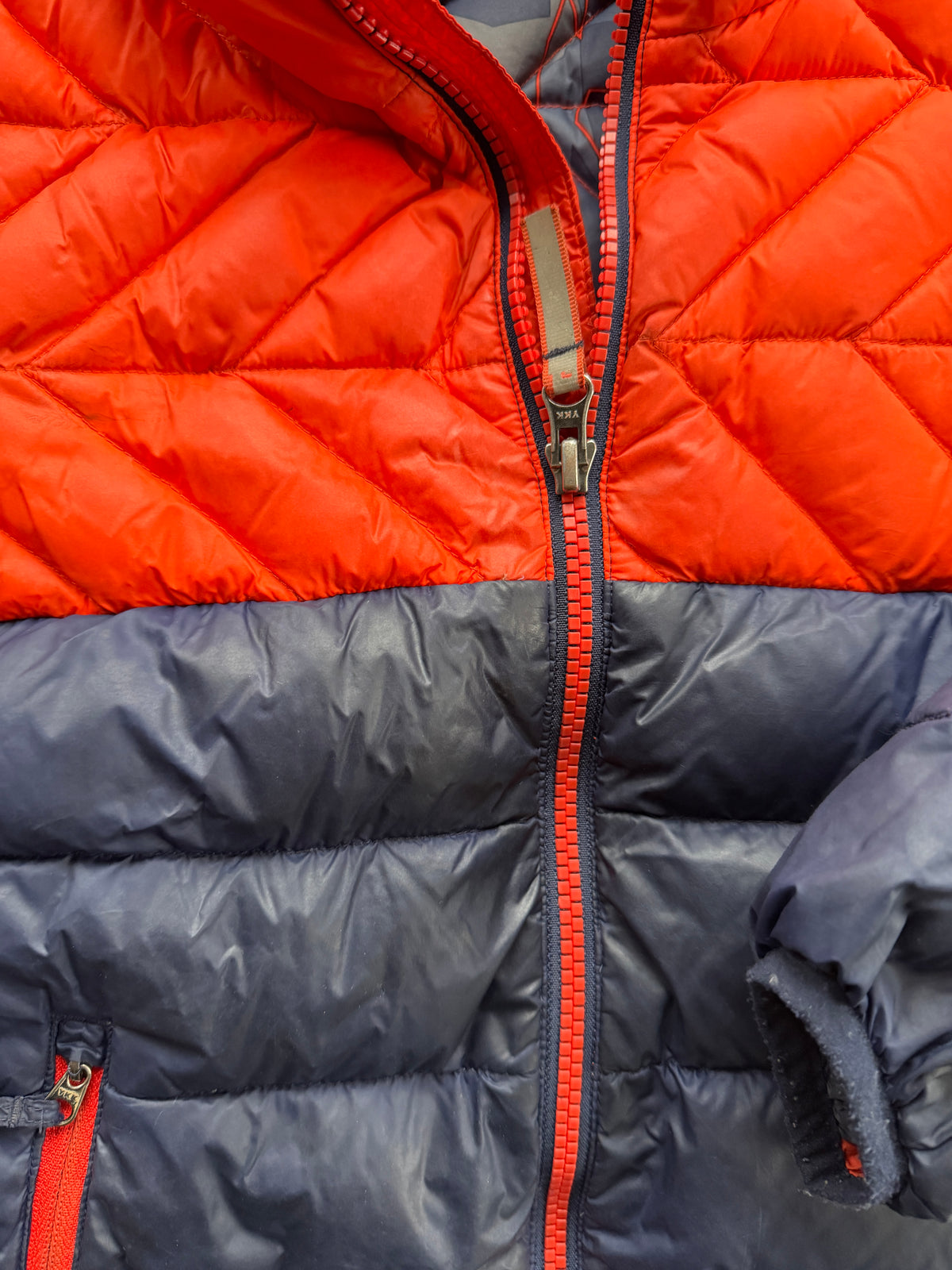 Orange and blue puff jacket 6Y | Paradox