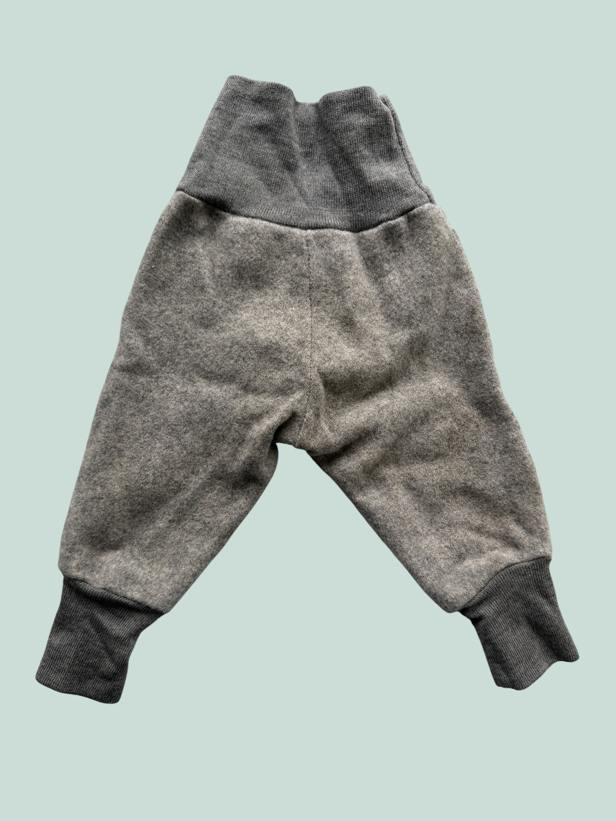 Very soft baby grow-with-me wool pants ~6m
