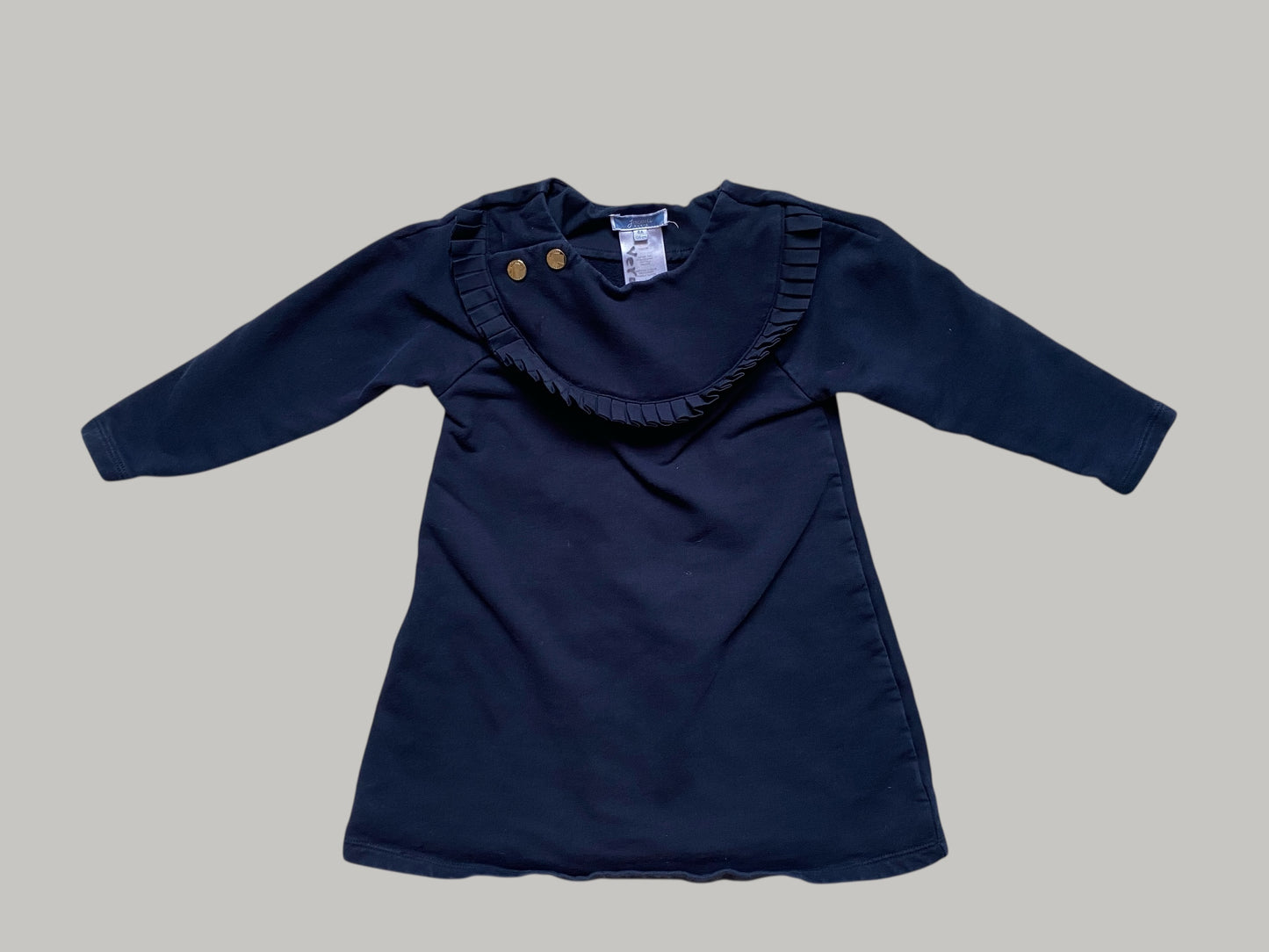 Festive dark navy cotton dress 4Y | Jacardi