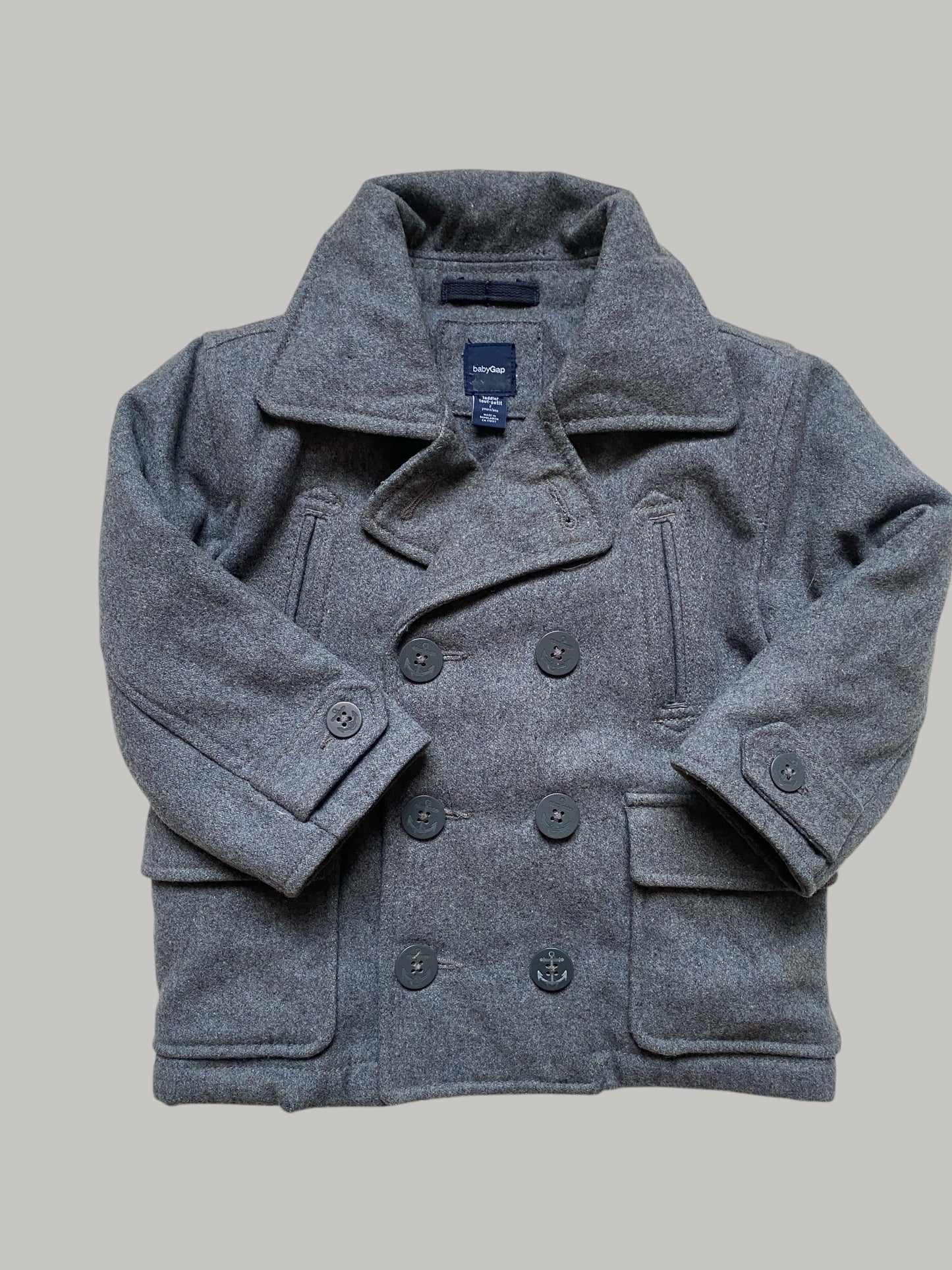 Wool blend dark grey winter coat 2Y | Gap