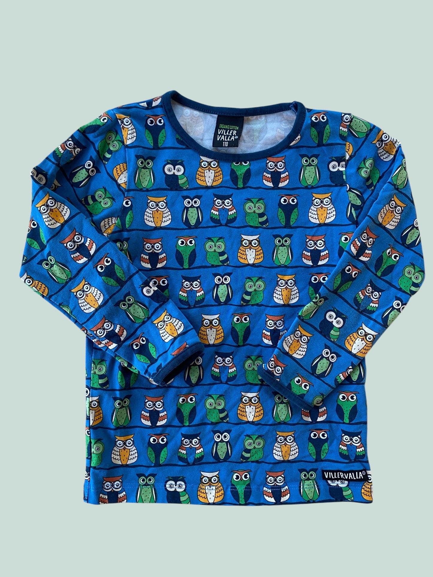 Organic cotton long sleeve owl top 4-6Y (110, generous) | Villervalla