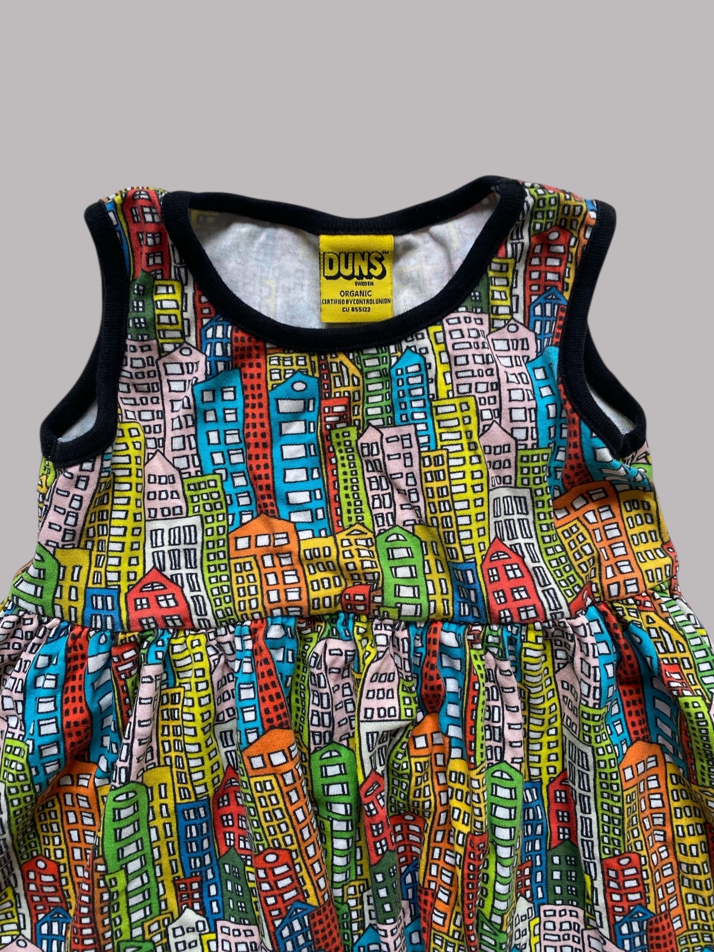 Organic cotton city twirly dress 2-3Y (98, generous) | Duns Sweden