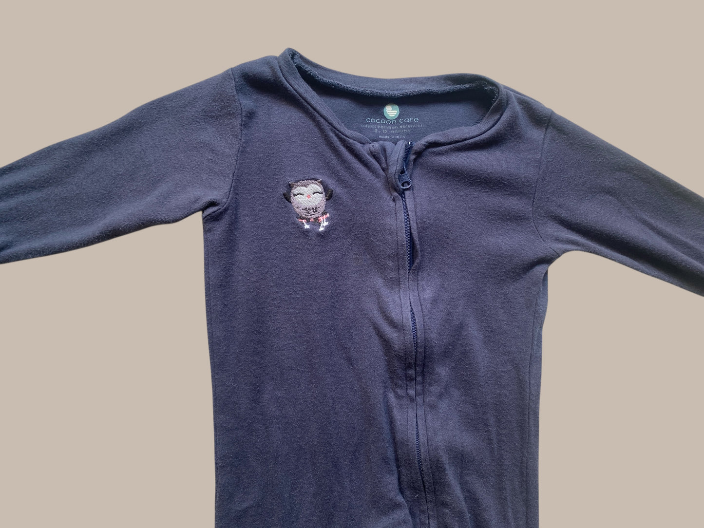 Bamboo footed navy sleeper 9-12m | Cocoon Care