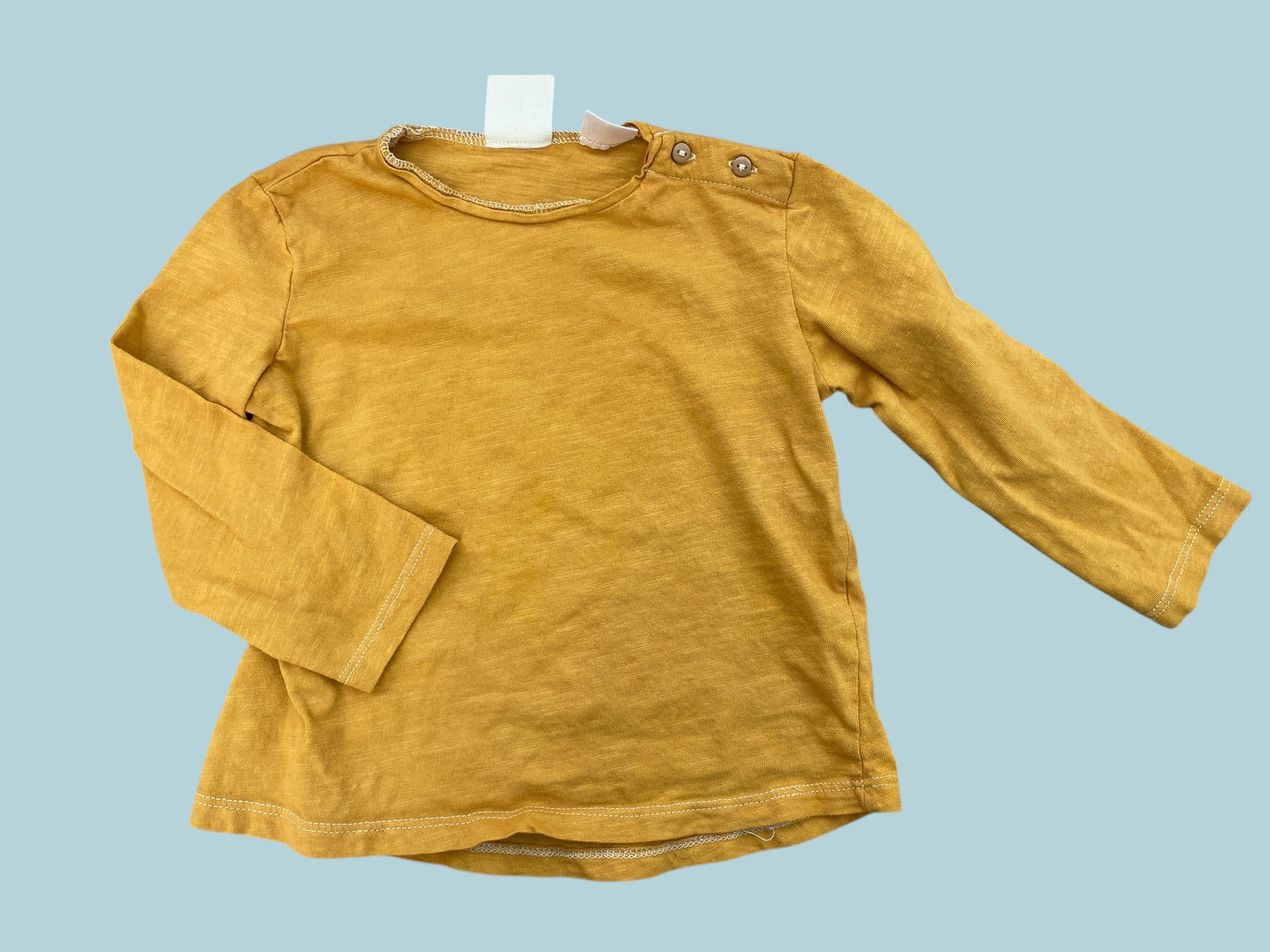 Cotton yellow long sleeve top 18-24m | Zara