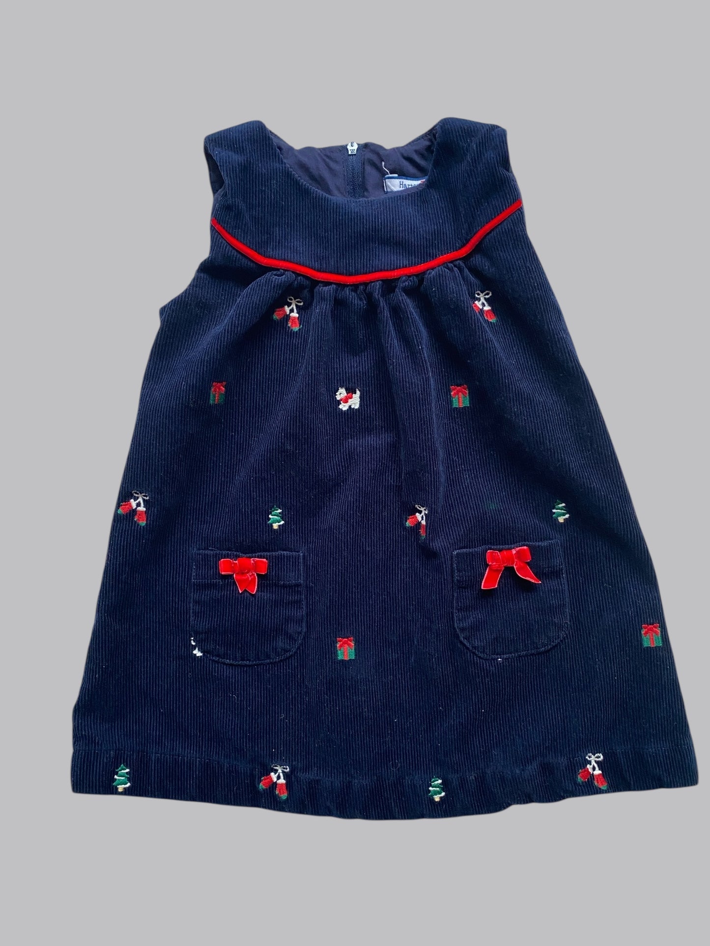 Corduroy navy holiday dress ~ 18m | Hartstrings