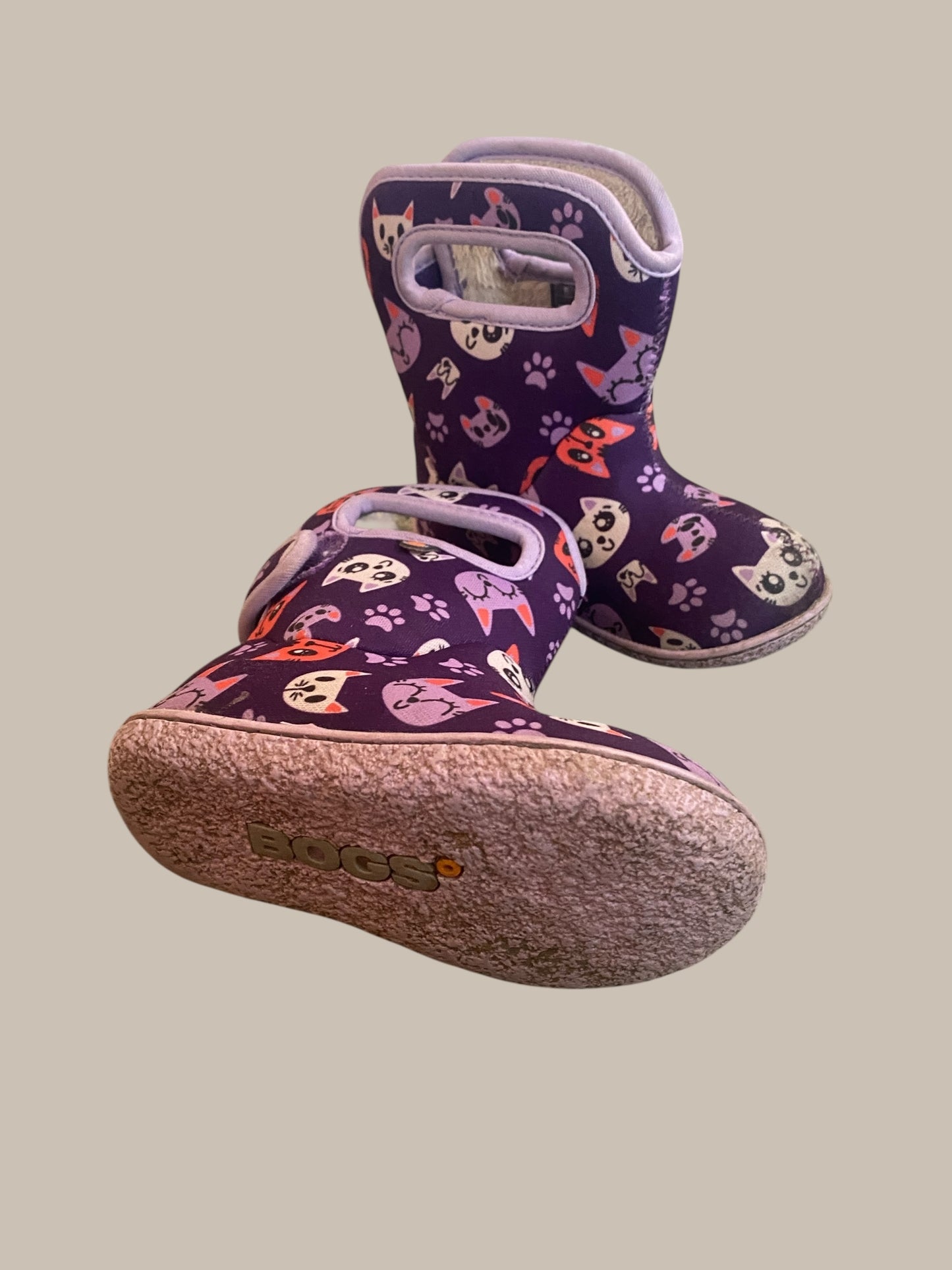 Kitten purple winter boots 7US Little Kids | Bogs