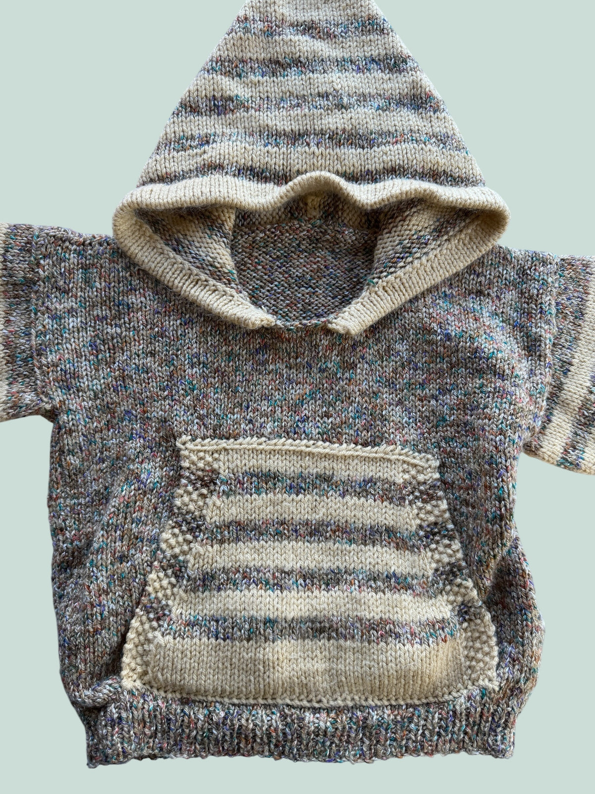 Acrylic knit hooded sweater ~4-6Y (see measurements)