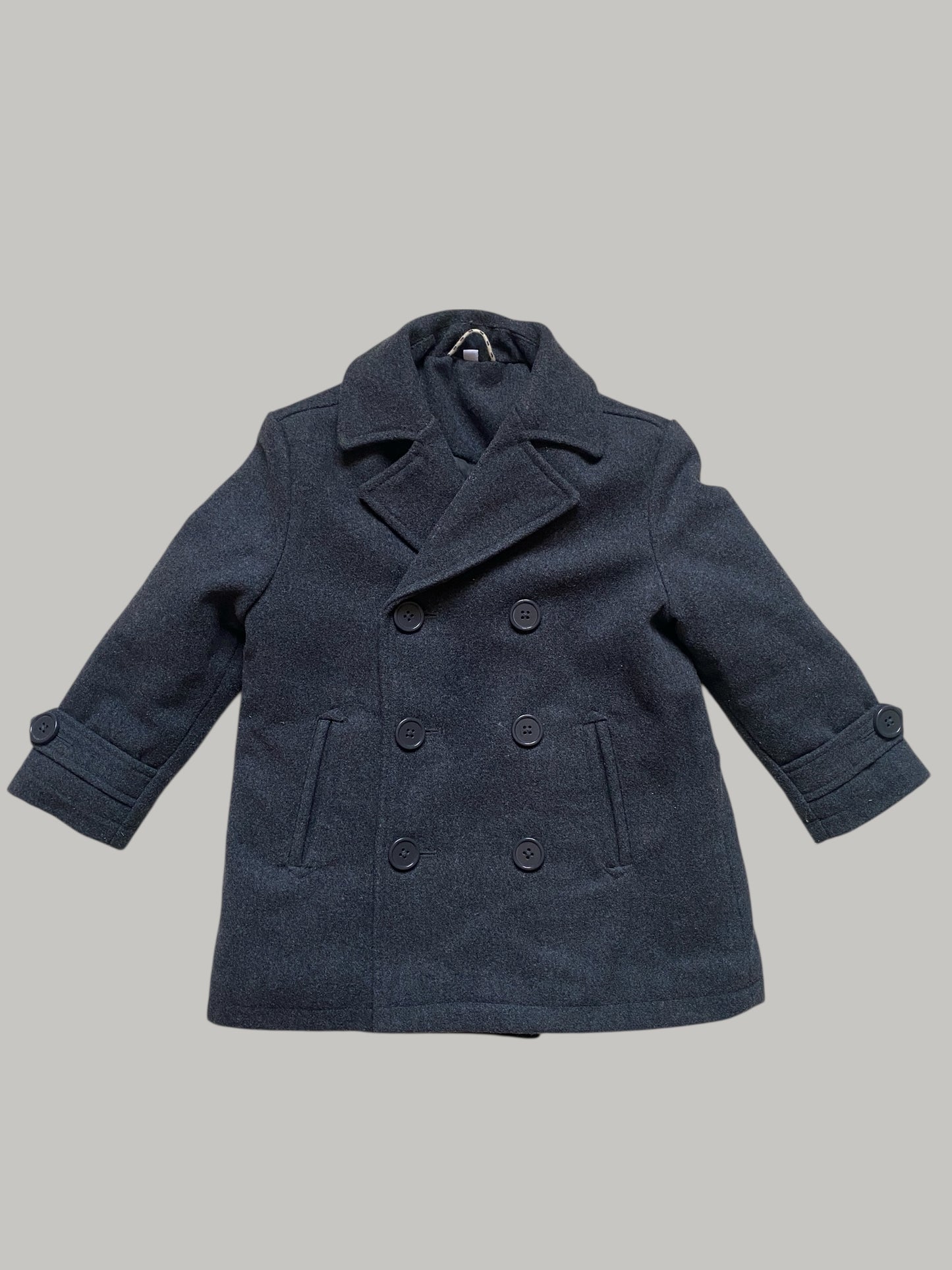 Wool blend dark grey coat 5Y | La Redoute