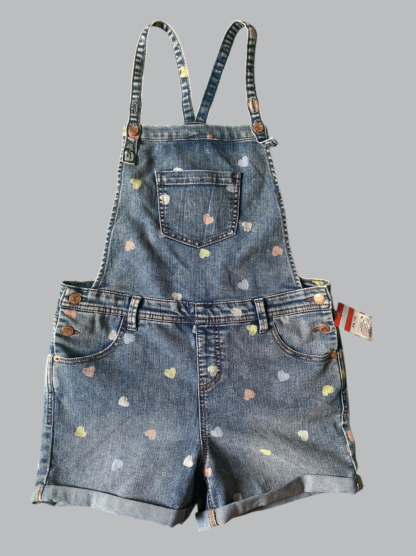 Heart denim shorty overalls XXL-18Y/adult small | Cat & Jack
