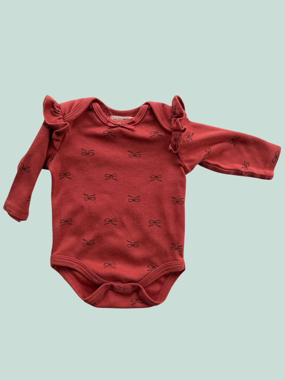 Organic cotton onesie 3-6m | Rabbit + Bear