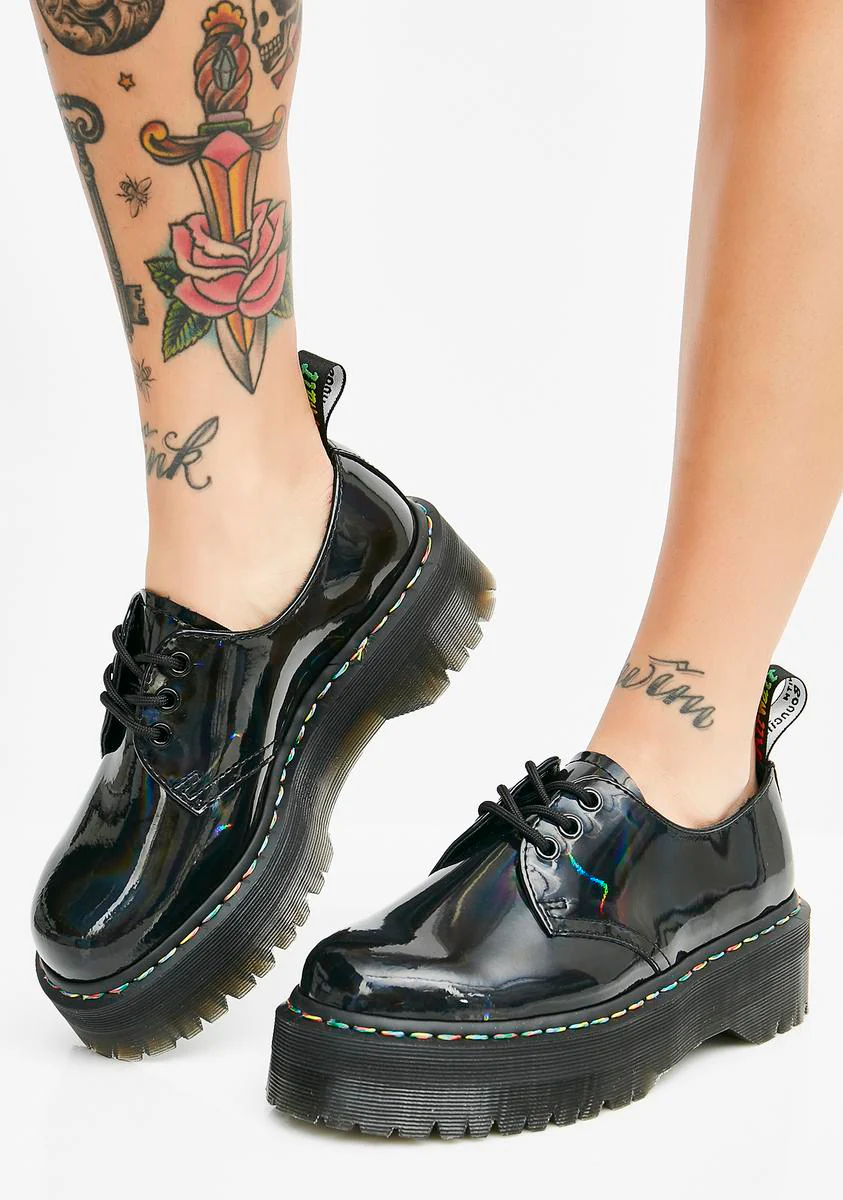 Rainbow Patent Platform Shoes (1461 ) Women's 9 US/Men's 8 US | Dr Marten's