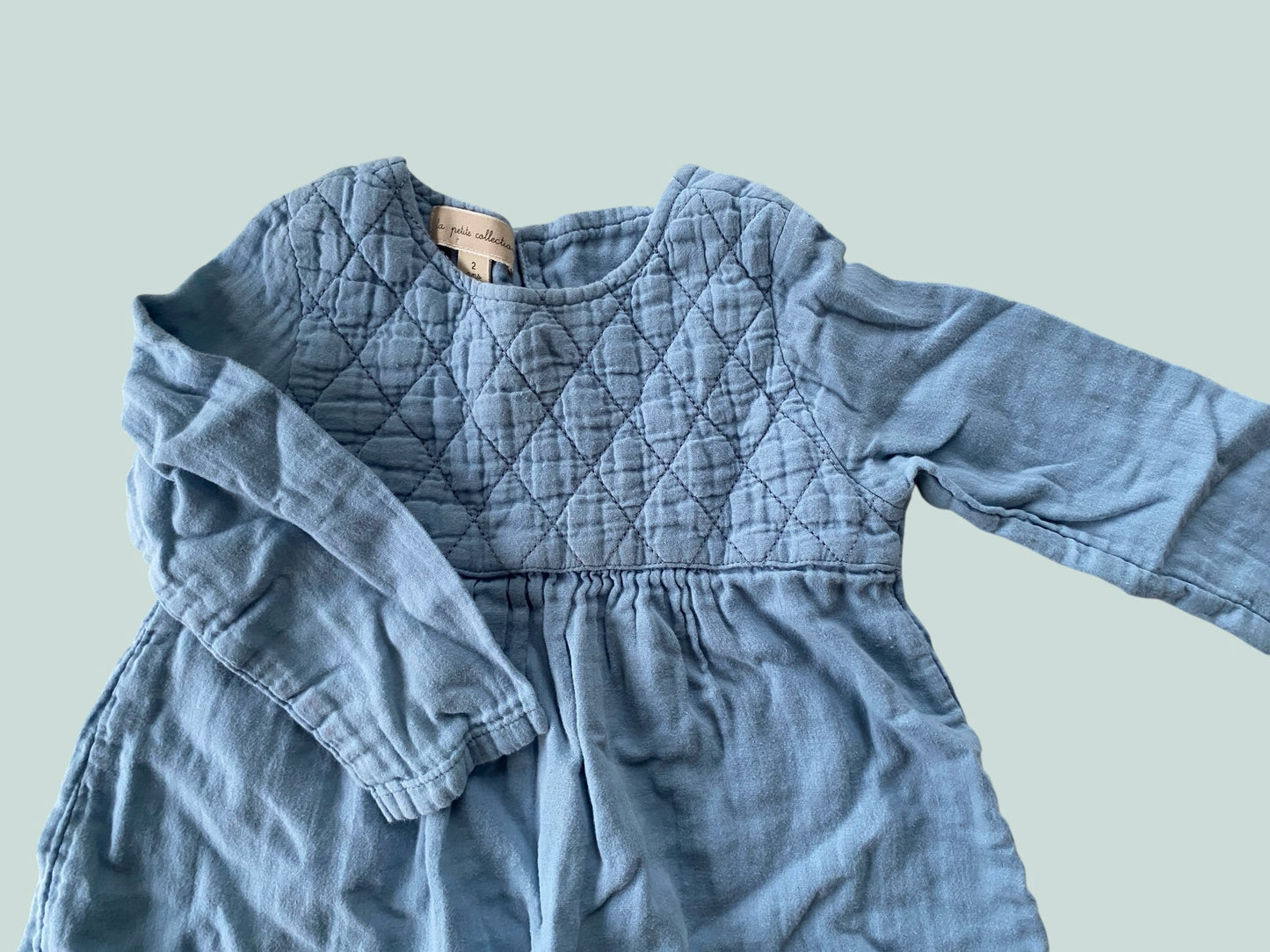 Cotton light blue dress 2Y | La Petite Collection