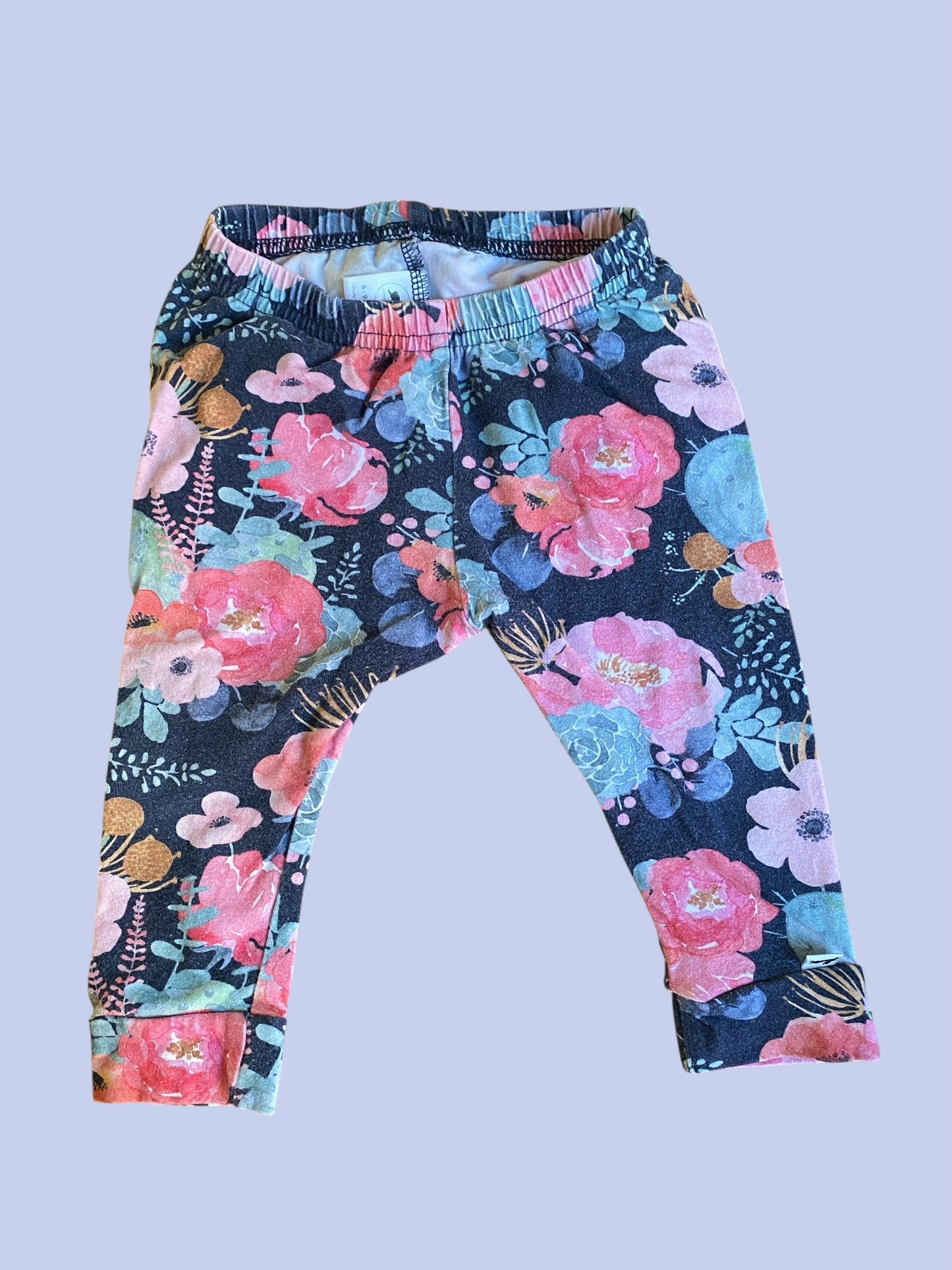 Flower cotton leggings 6-9m | Little & Lively