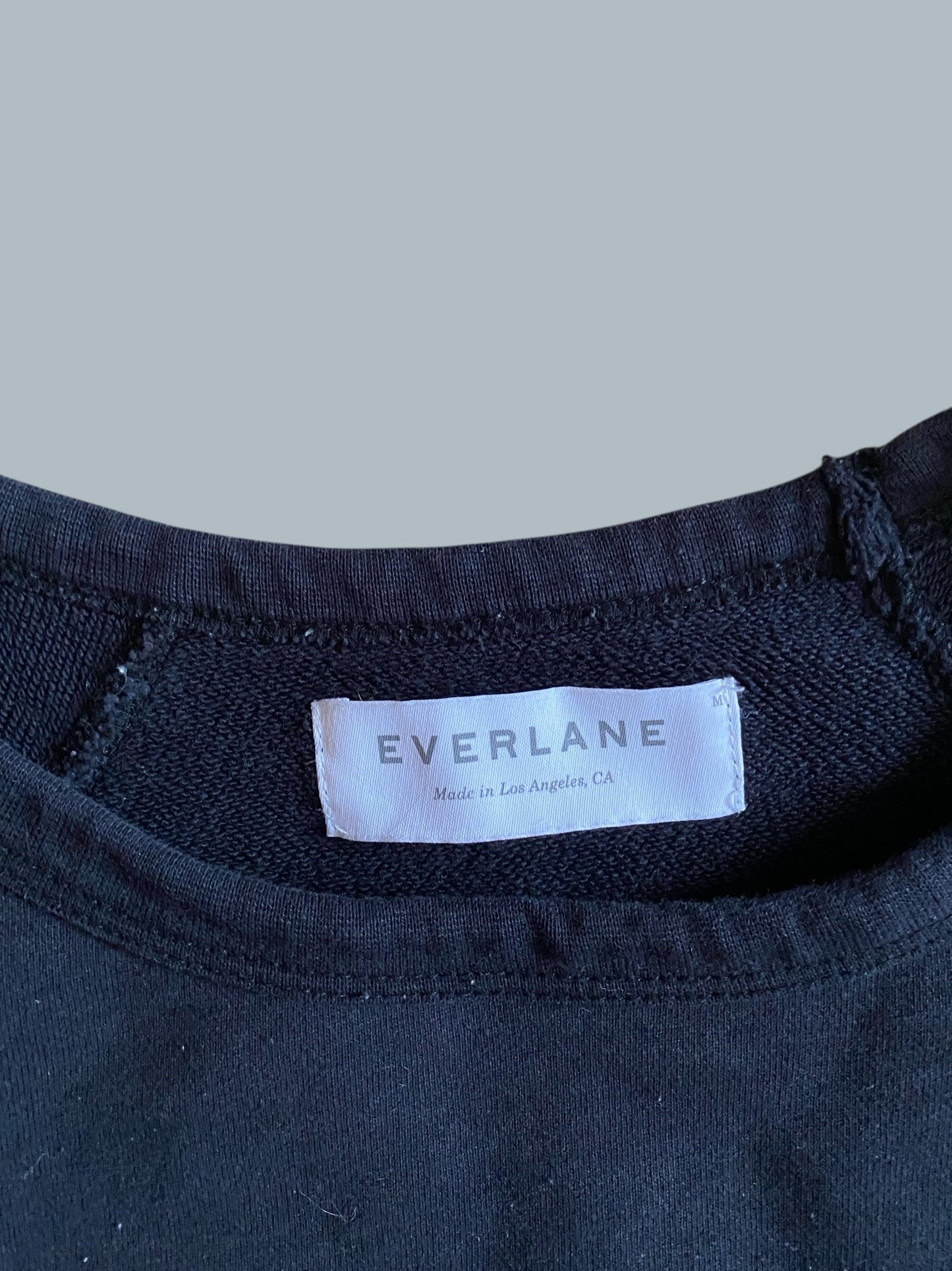 Black cotton blend crewneck sweatshirt women's medium | Everlane
