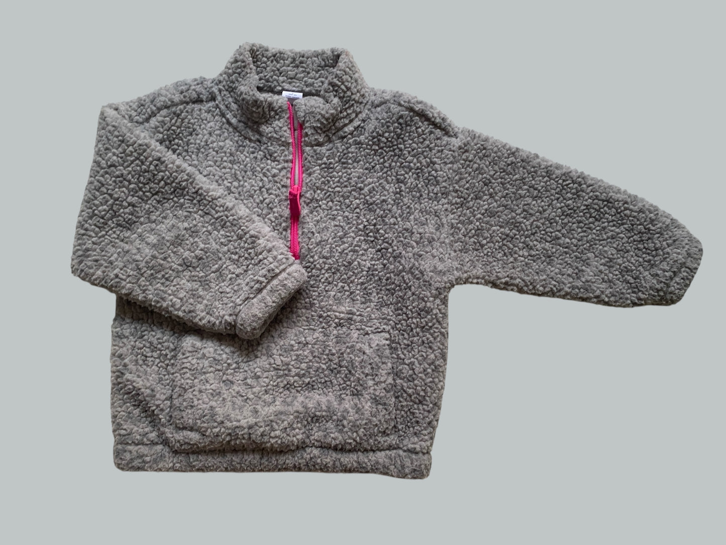 Grey sherpa fleece half zip sweater 4Y | Gap