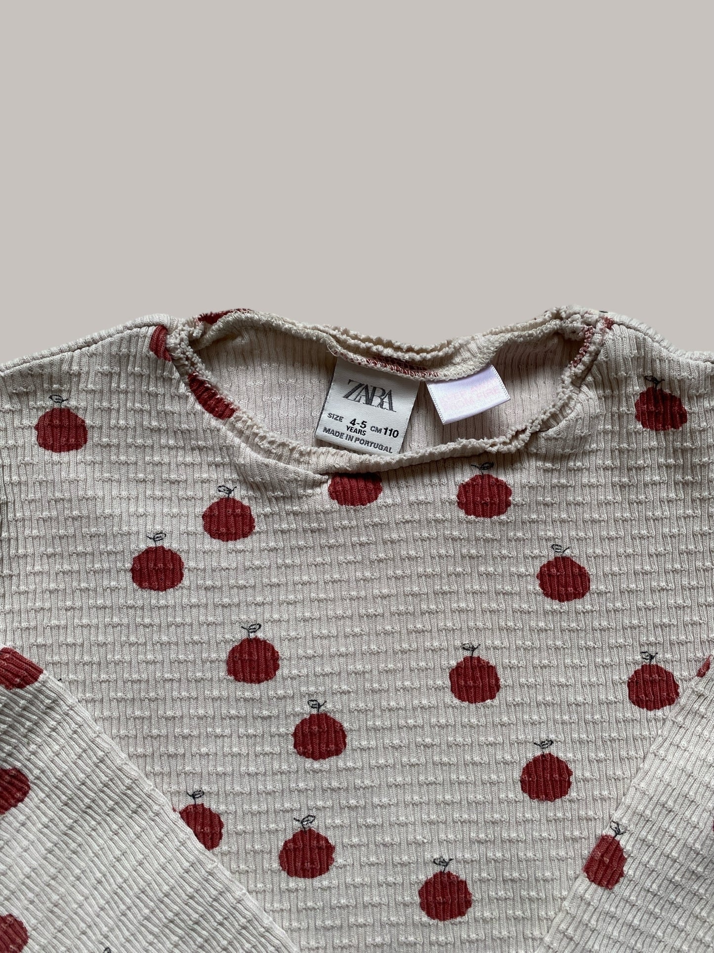 Cotton apple long sleeve top 4-5Y | Zara
