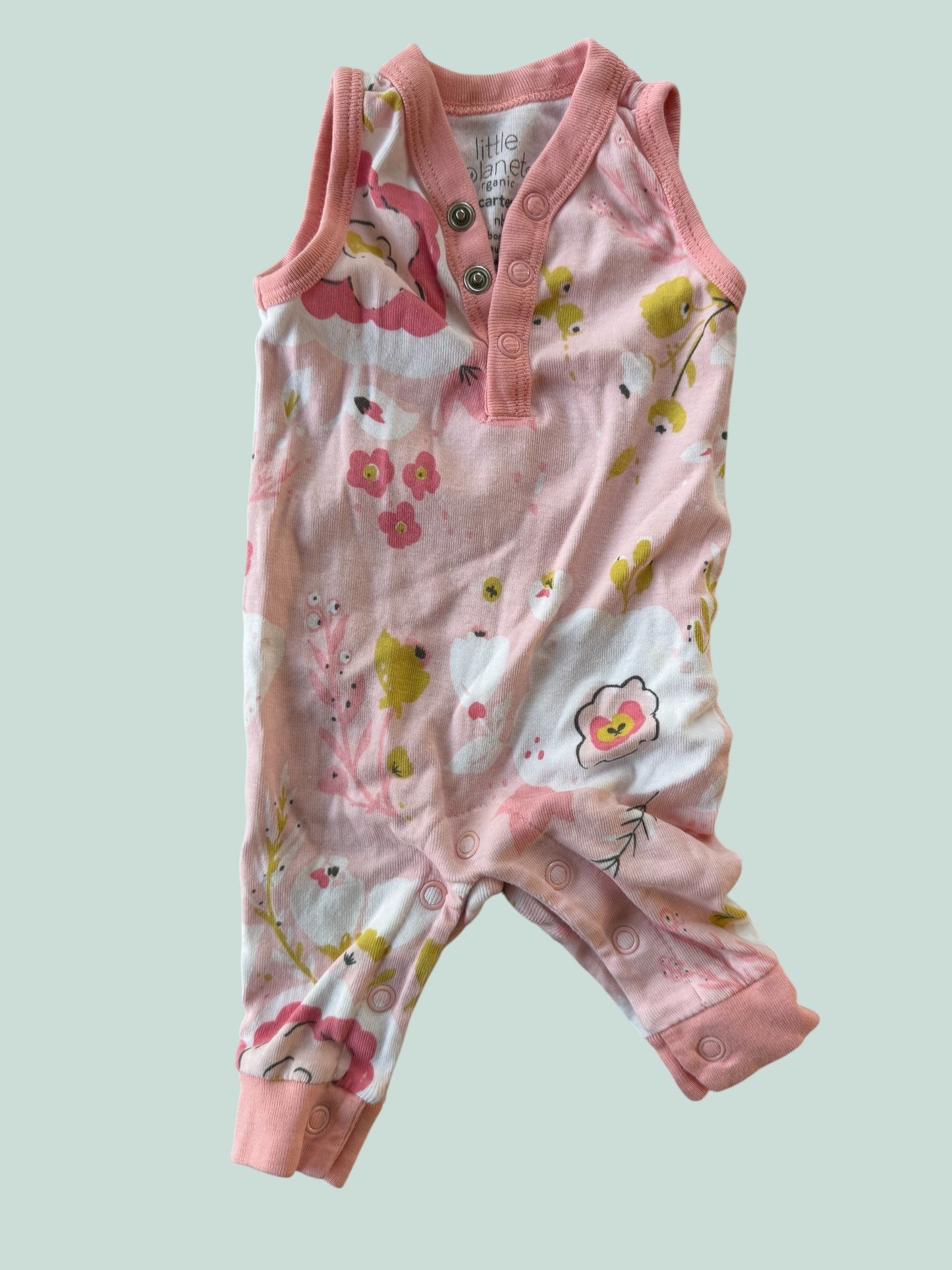 Organic cotton flower shorty onesie newborn | Carter's