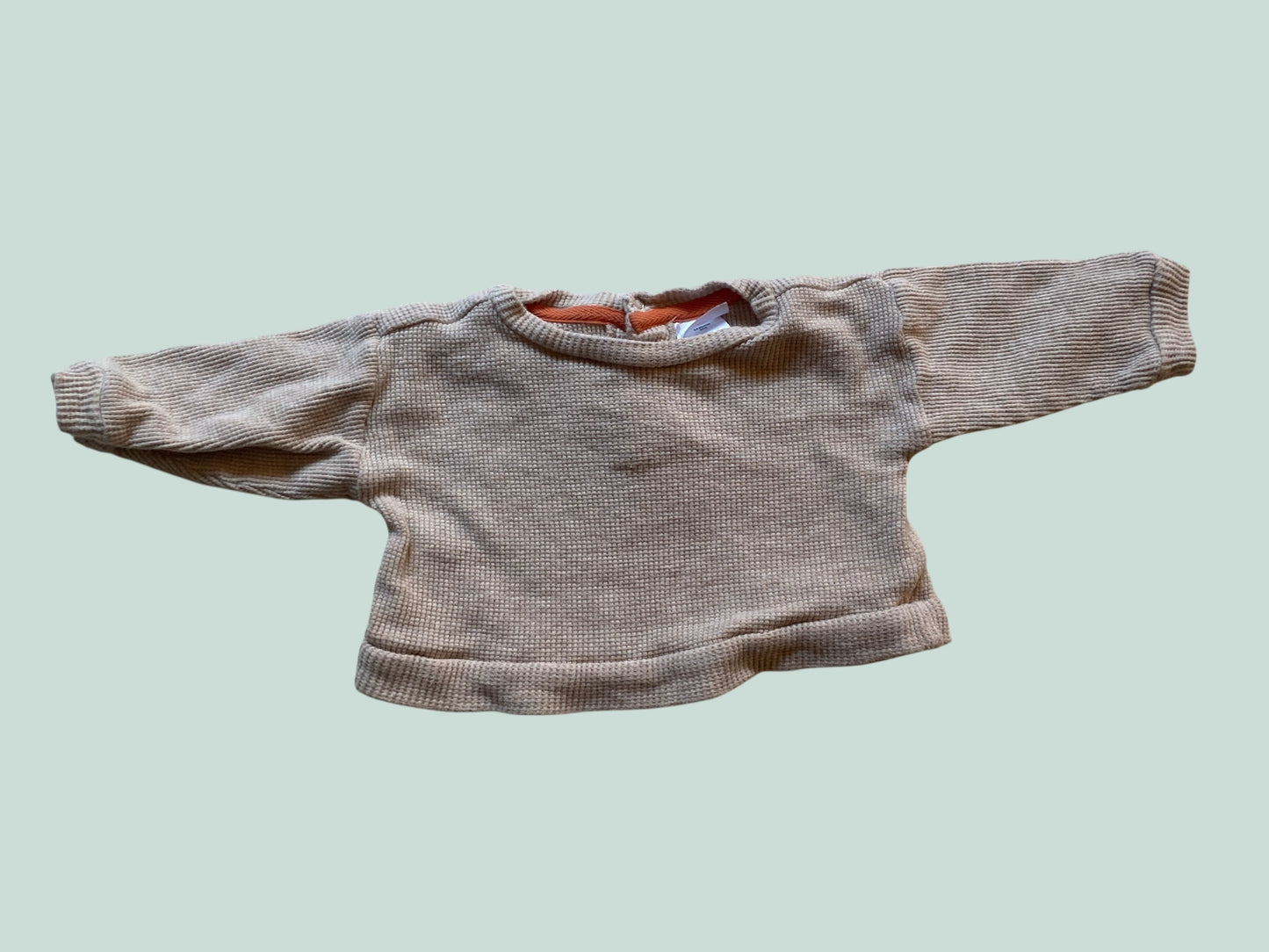 Organic cotton waffle top 3-6m | Indigo