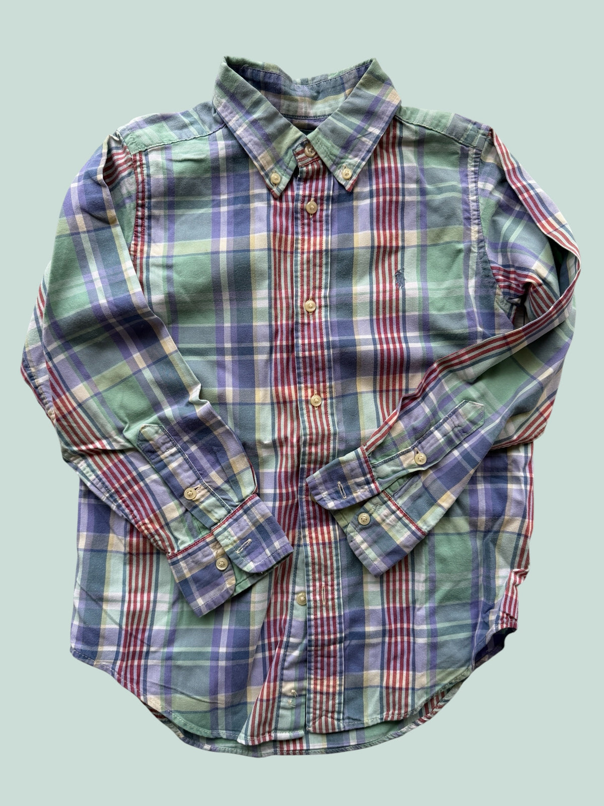 Cotton checkered button down shirt 6Y | Ralph Lauren