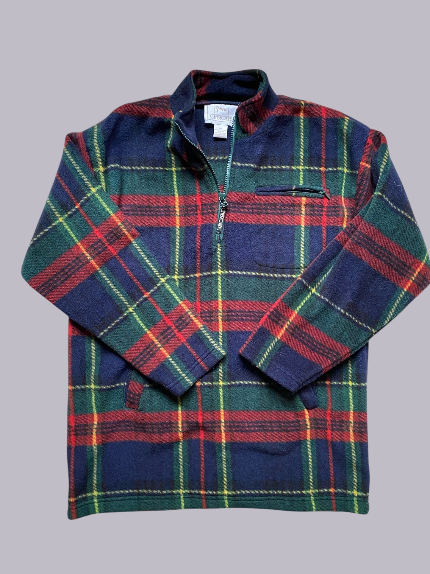 Vintage plaid fleece sweater men's small/women's large | Cherokee
