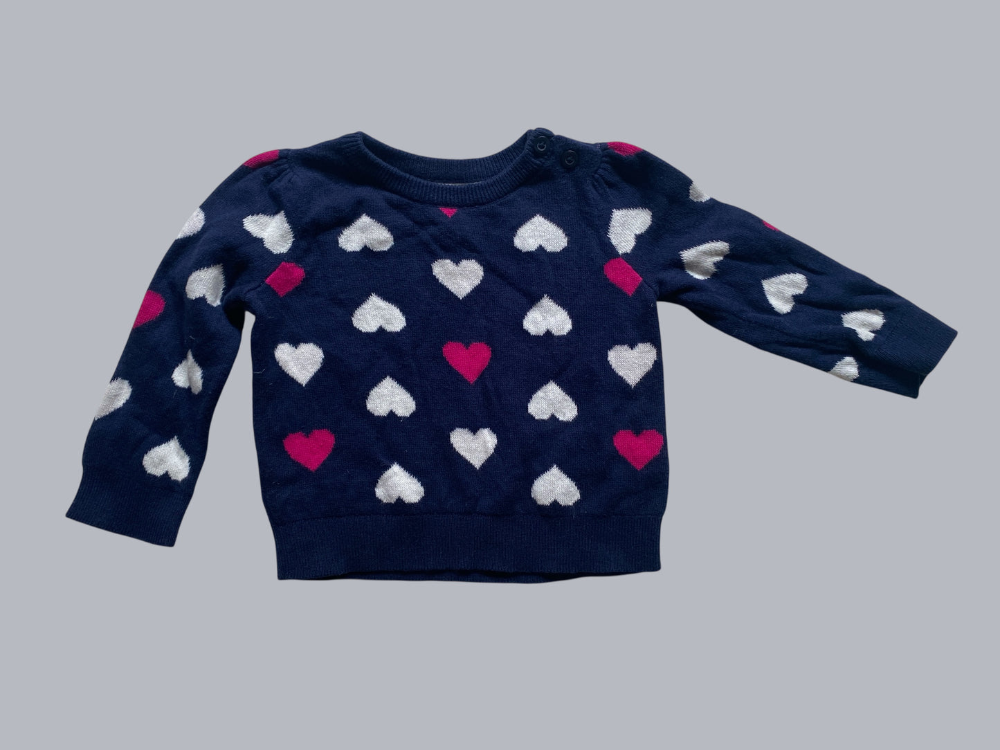 Heart knit cotton sweater 3-6m | Gap